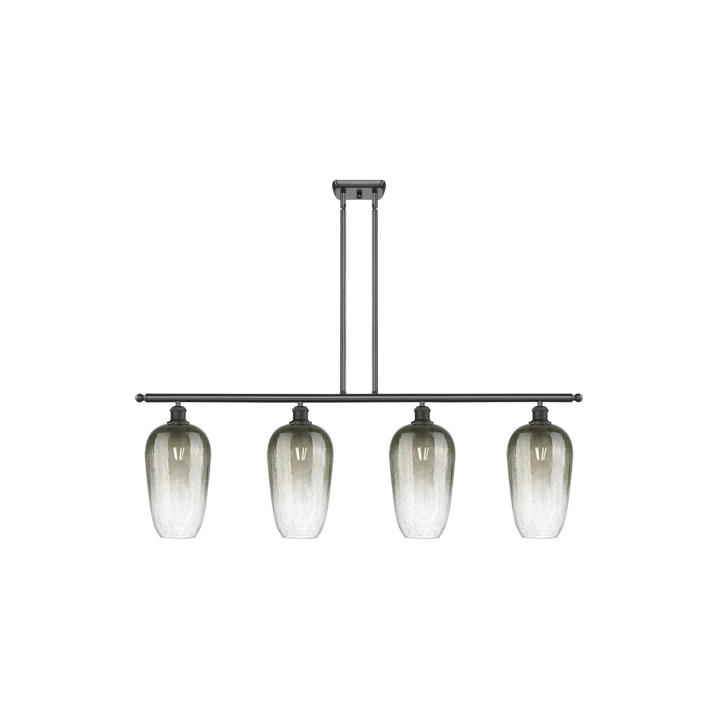 Innovations Brookhaven Flute 48in 4-Light Island Light | Industrial Oil Rubbed Bronze Steel and Slate Glass | Kitchen Island & | Model 516-4I-OB-G484-7SL