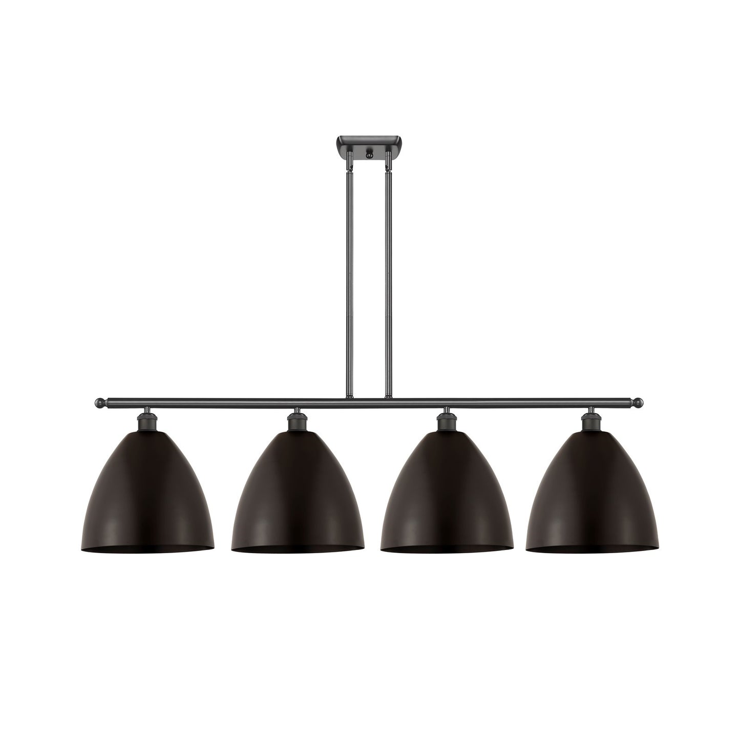 Innovations Bristol 50in 4-Light Island Light | Industrial Farmhouse Oil Rubbed Bronze Steel and Cast Brass with Oil Rubbed | Model 516-4I-OB-MBD-12-OB