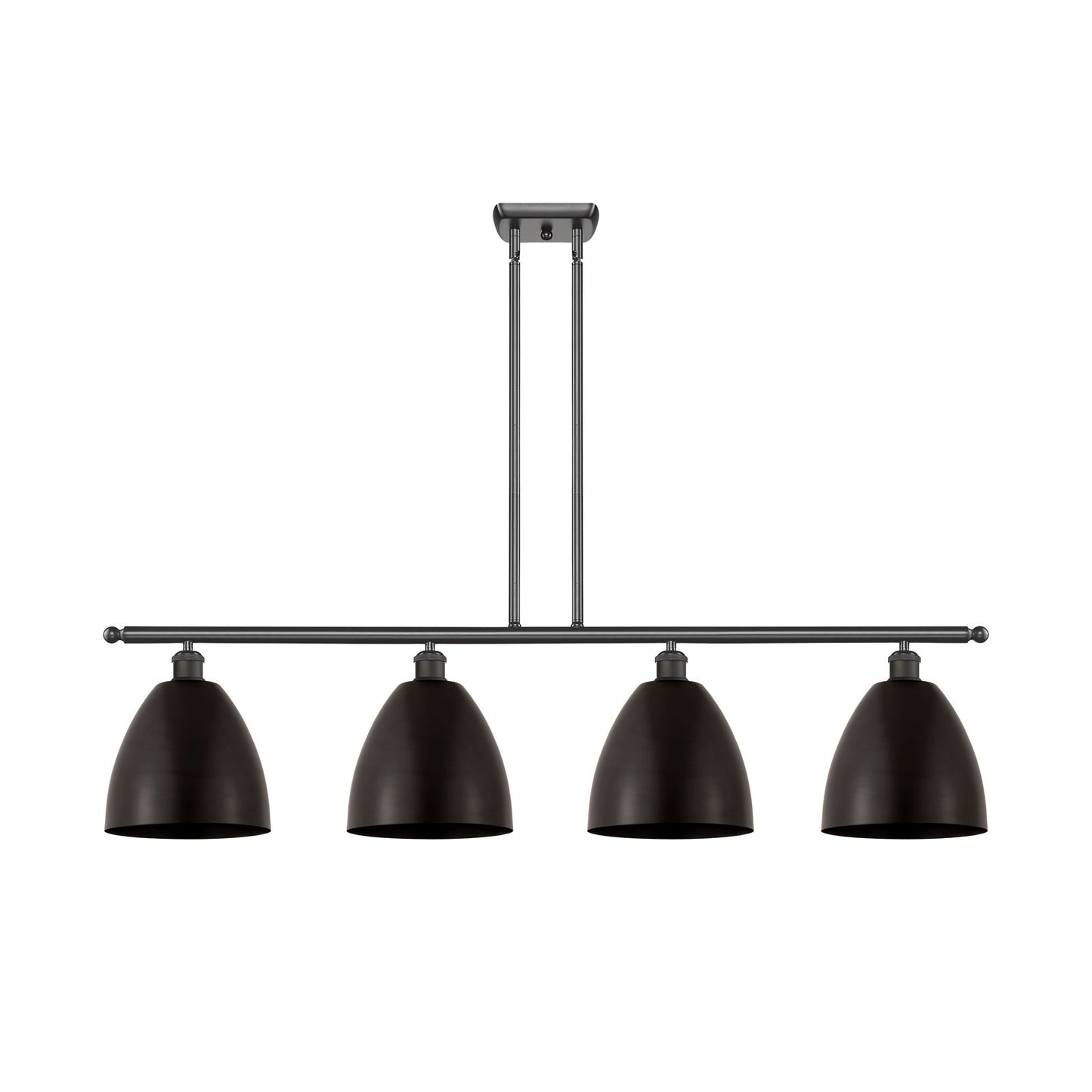 Innovations Bristol 48in 4-Light Island Light | Industrial Oil Rubbed Bronze Steel and Cast Brass | Kitchen Island & Dining | Model 516-4I-OB-MBD-9-OB