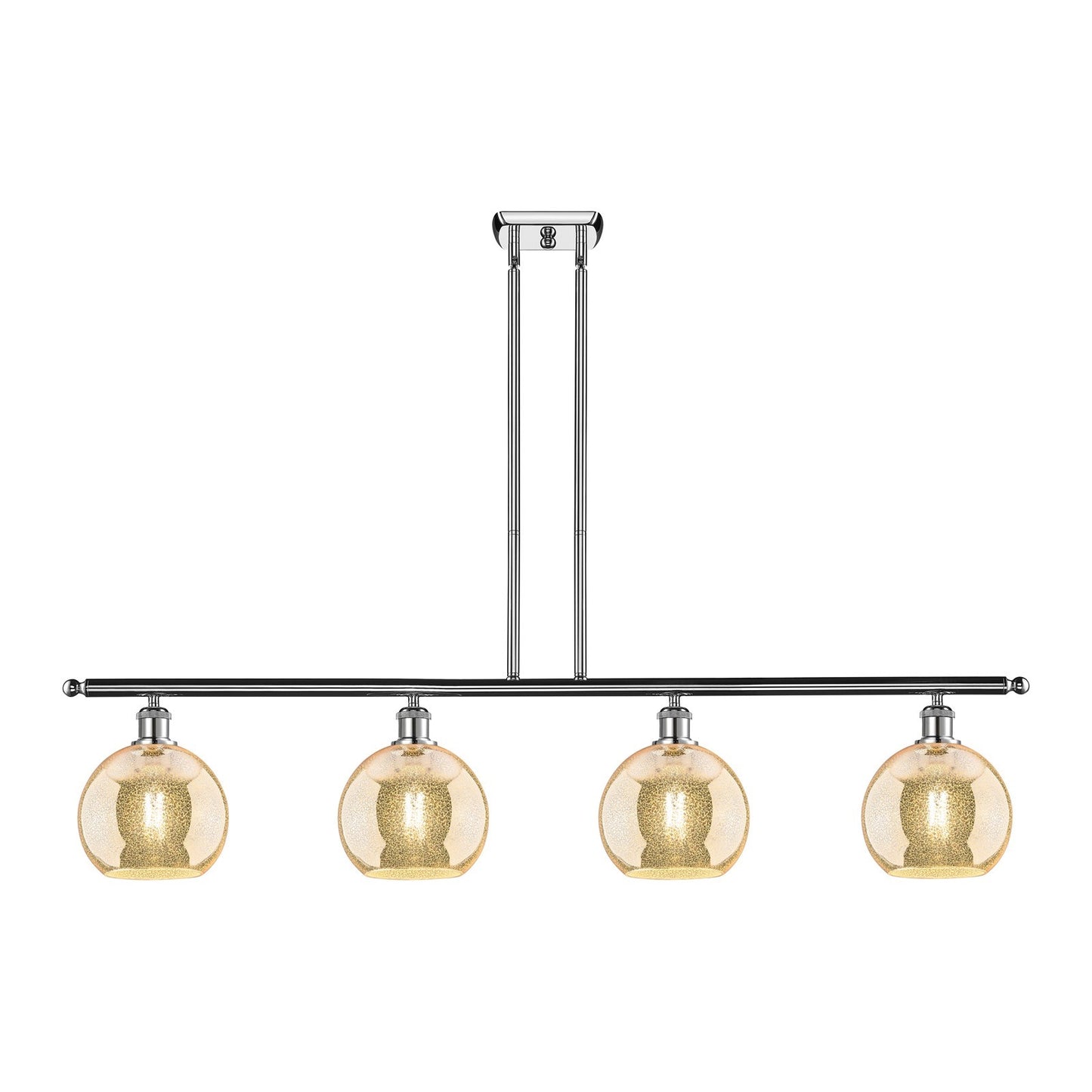 Innovations Athens 48in 4-Light Island Light | Industrial Polished Chrome & Mercury Glass | Kitchen Island | Model 516-4I-PC-G128-8