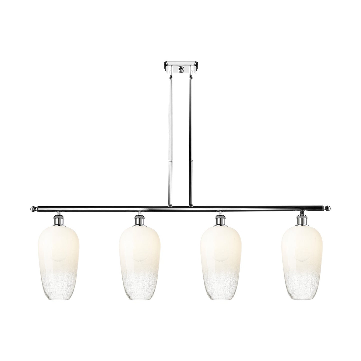 Innovations Brookhaven Flute 48in 4-Light Island Light | Industrial Modern Polished Chrome and Opal Glass | Kitchen Island & | Model 516-4I-PC-G484-7OP