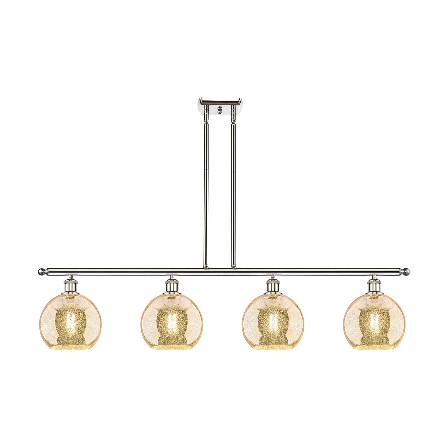 Innovations Athens 48in 4-Light Island Light | Industrial Polished Nickel and Mercury Glass | Kitchen Island & Dining Room | 48 x | Model 516-4I-PN-G128-8