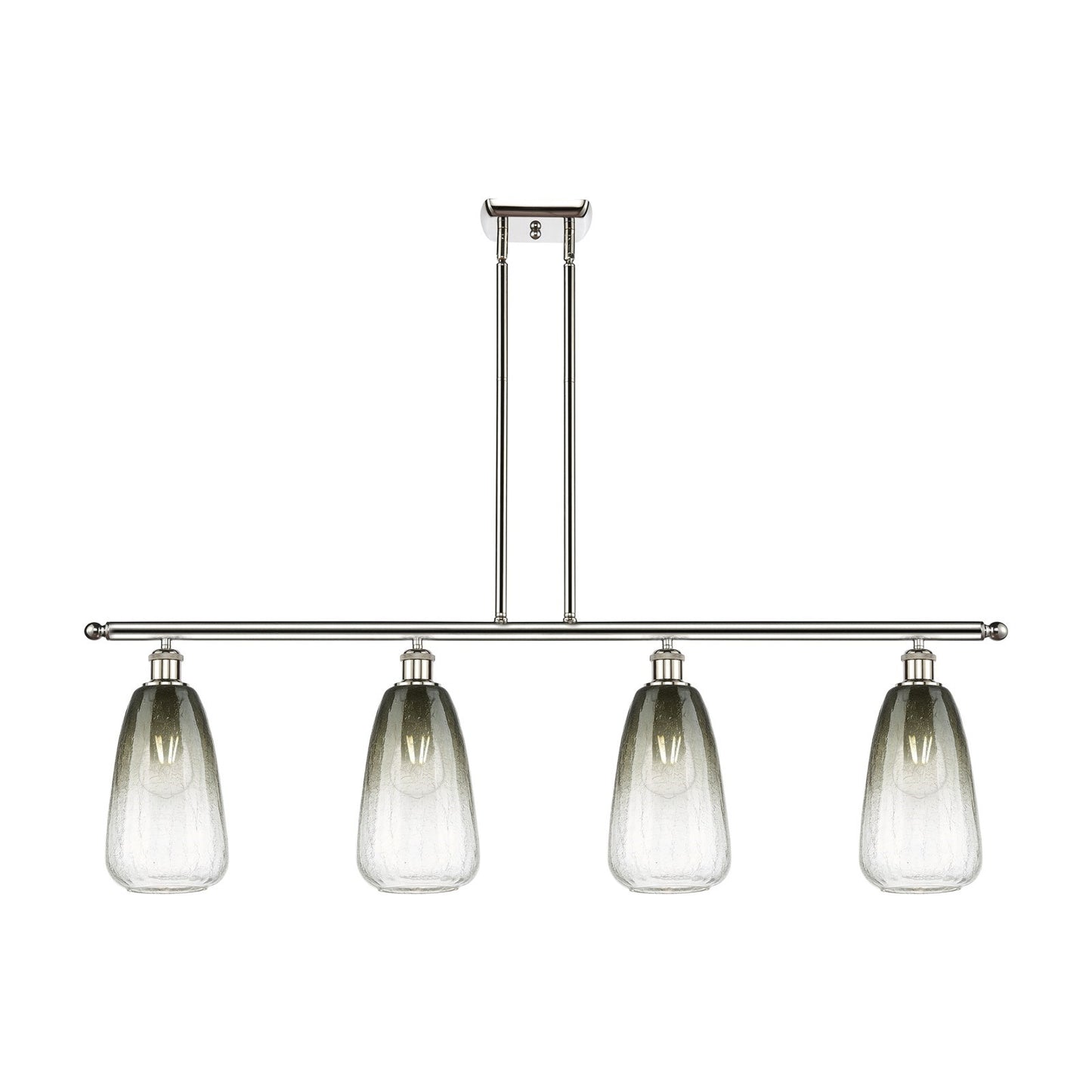 Innovations Brookhaven Almond 48in 4-Light Island Light | Industrial Polished Nickel Steel and Slate Glass | Kitchen Island & | Model 516-4I-PN-G480-6SL