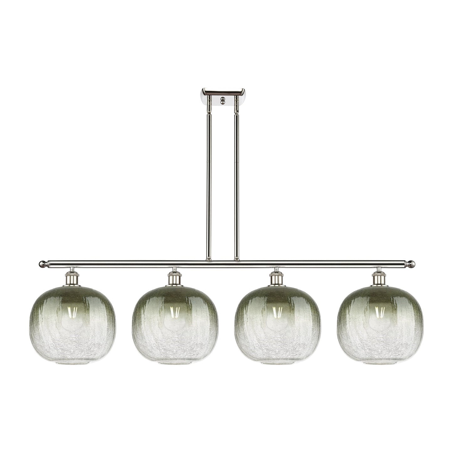 Innovations Brookhaven Sphere 49in 4-Light Island Light | Industrial Polished Nickel and Slate Glass | Kitchen Island & Dining | Model 516-4I-PN-G481-10SL