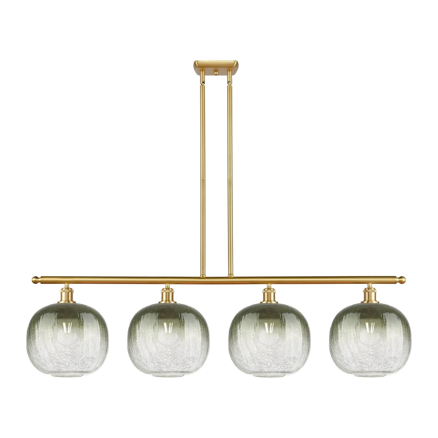 Innovations Brookhaven Sphere 49in 4-Light Island Light | Industrial Satin Gold Steel and Slate Glass | Kitchen Island & | Model 516-4I-SG-G481-10SL