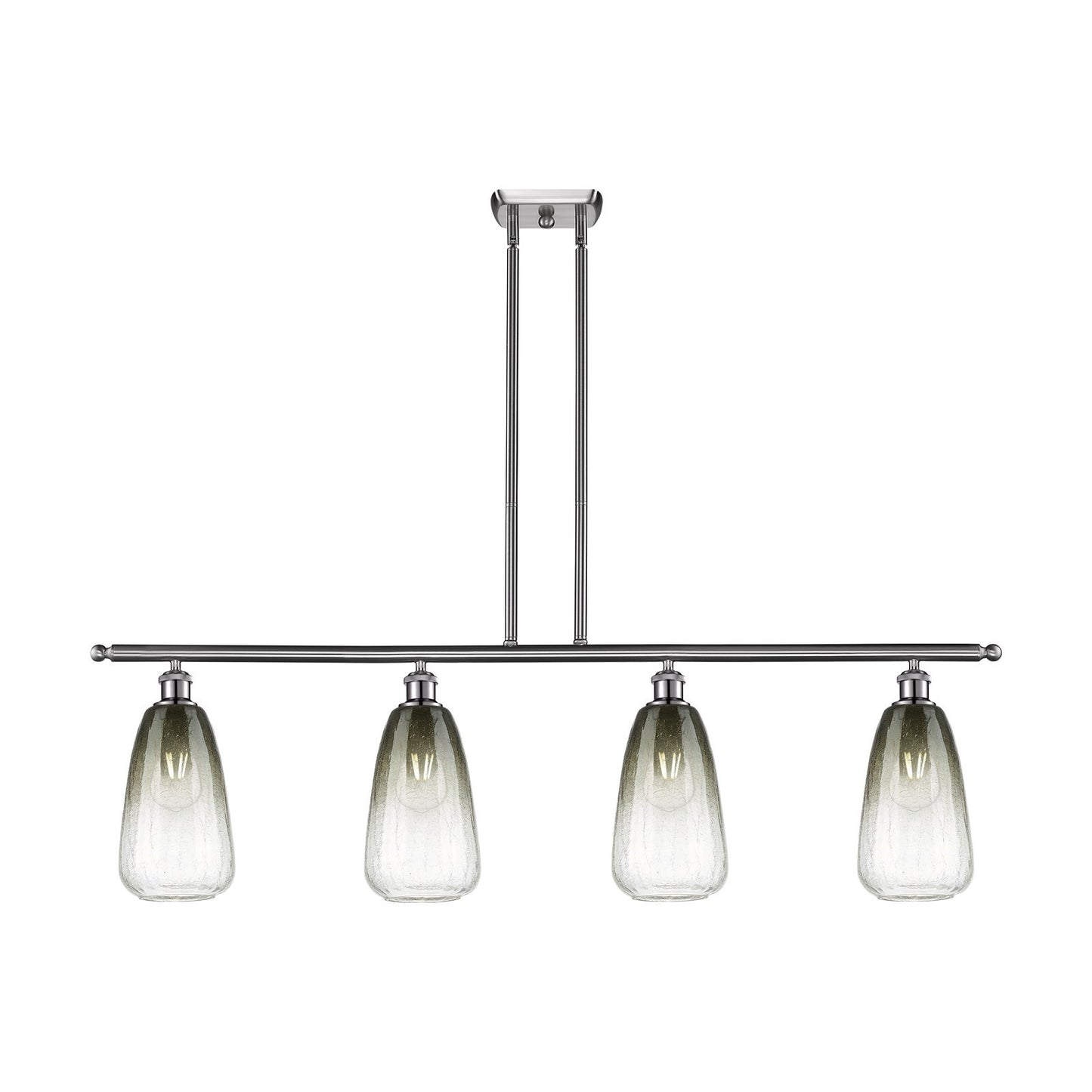 Innovations Brookhaven Almond 48in 4-Light Island Light | Industrial Brushed Satin Nickel and Slate Glass | Kitchen Island & | Model 516-4I-SN-G480-6SL