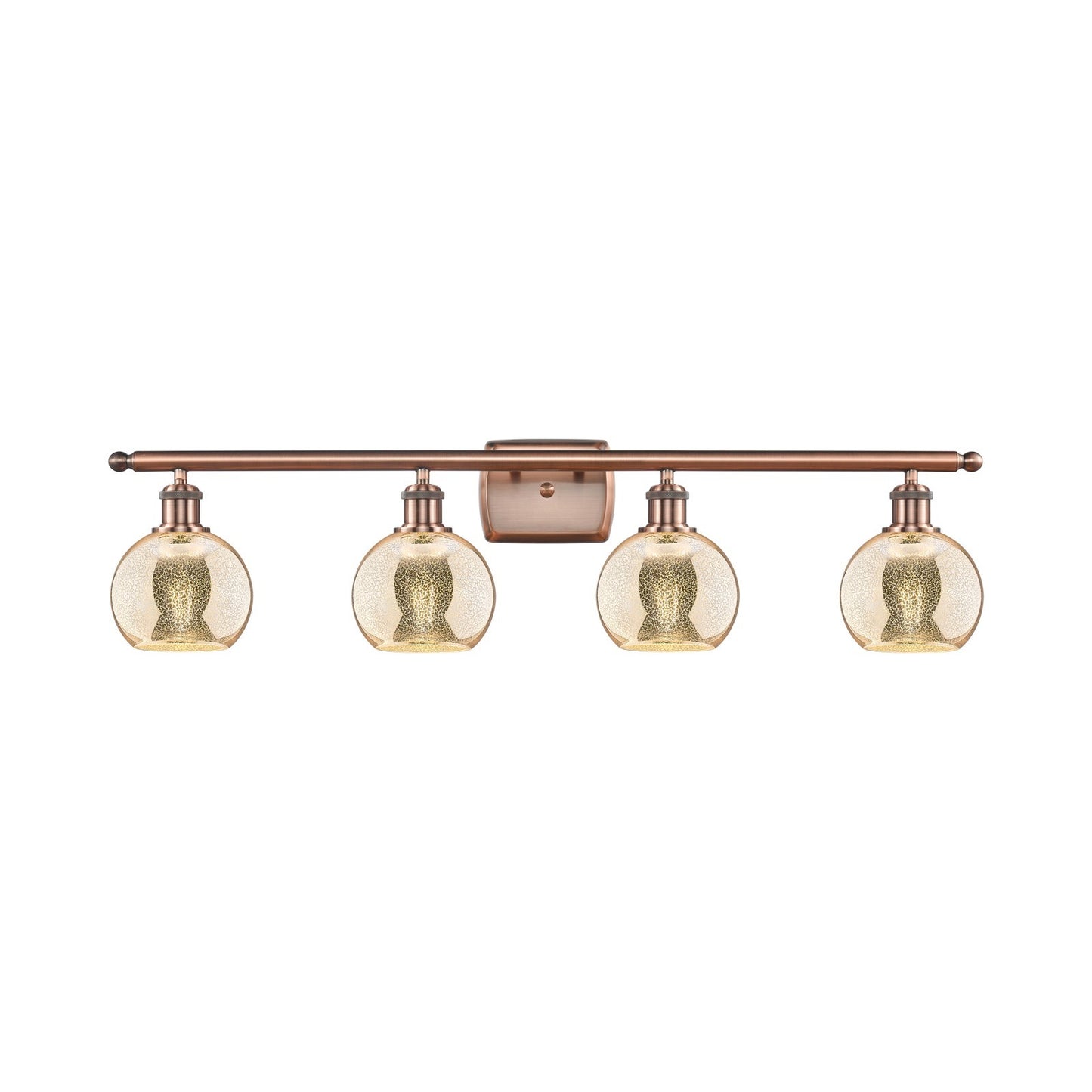 Innovations Athens 36in 4-Light Bath Vanity | Industrial Antique Copper Steel and Mercury Glass | Bathroom Vanity Light | 35.88 x | Model 516-4W-AC-G128-6