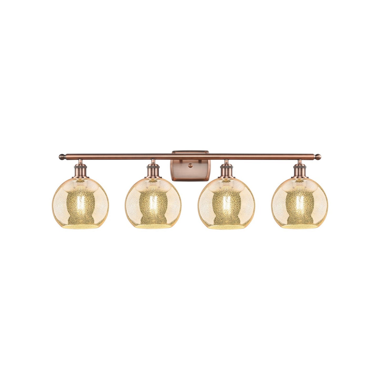 Innovations Athens 38in 4-Light Bath Vanity Light | Industrial Antique Copper Steel and Mercury Glass | Bathroom Vanity | 38 x | Model 516-4W-AC-G128-8