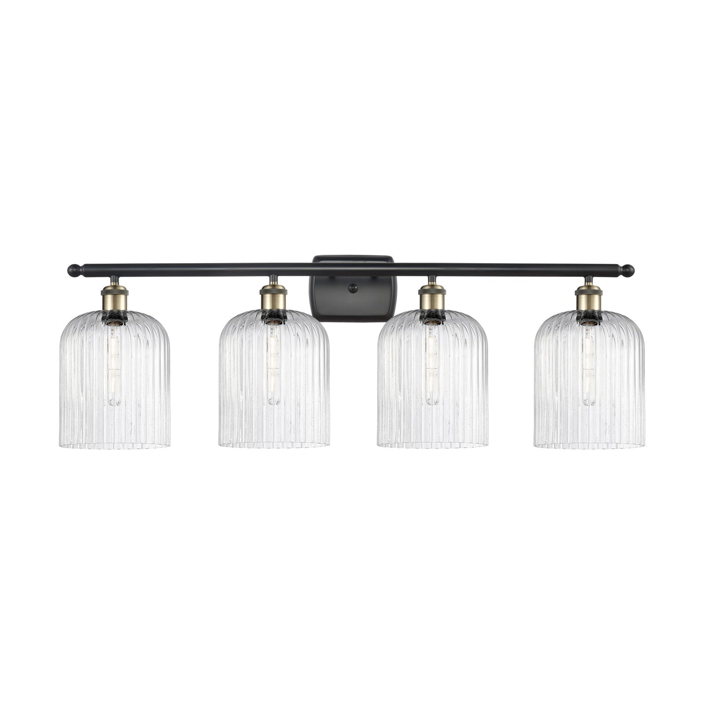 Innovations Bridal Veil 35in 4-Light Bath Vanity Light | Art Nouveau Black Antique Brass and Seedy Glass | Bathroom Vanity | Model 516-4W-BAB-G559-8SDY