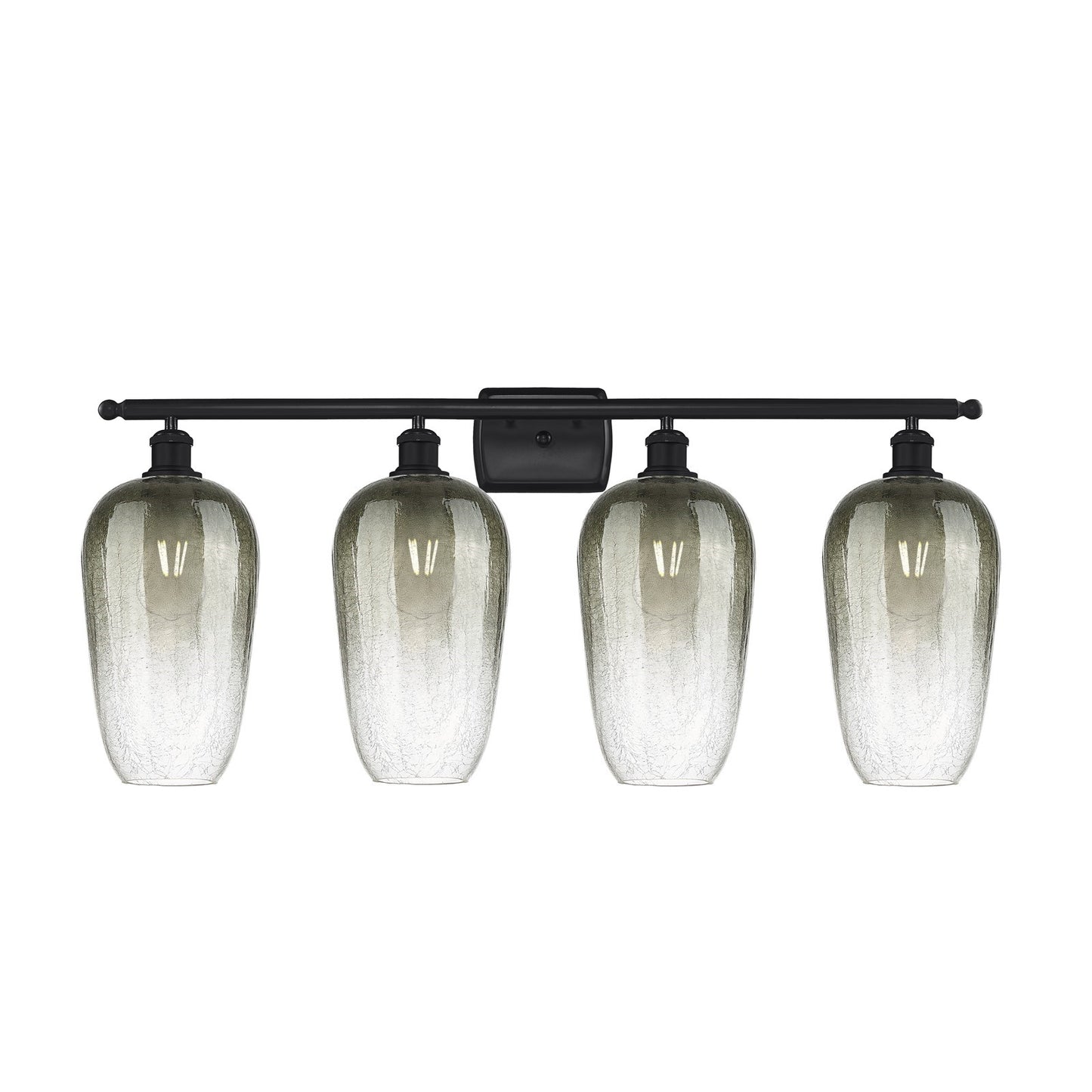 Innovations Brookhaven Flute 37in 4-Light Bath Vanity | Industrial Matte Black Steel and Slate Glass | Bathroom & Powder Room | Model 516-4W-BK-G484-7SL