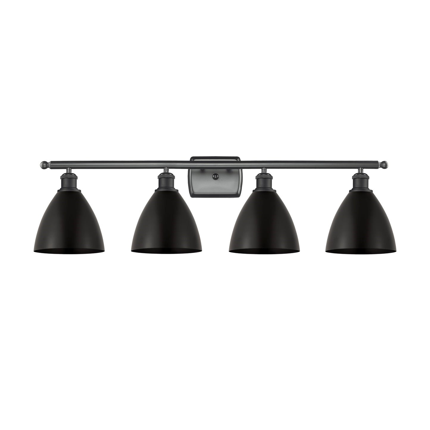 Innovations Bristol 38in 4-Light Bath Vanity Light | Industrial Farmhouse Matte Black Steel and Cast Brass with Matte Black | Model 516-4W-BK-MBD-75-BK