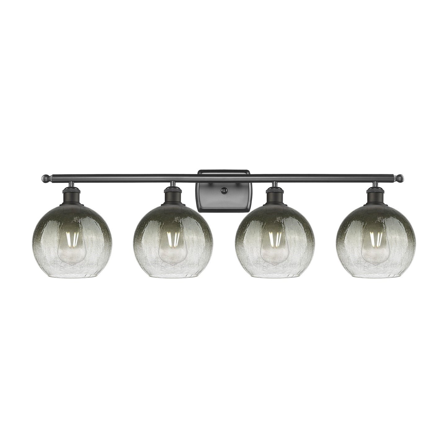 Innovations Brookhaven Globe 38in 4-Light Bath Vanity Light | Industrial Oil Rubbed Bronze and Slate Glass | Bathroom Vanity | Model 516-4W-OB-G483-8SL