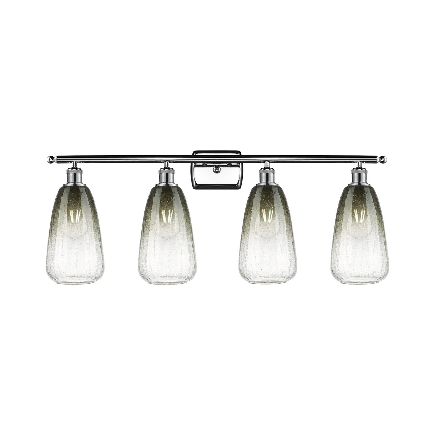 Innovations Brookhaven Almond 36in 4-Light Bath Vanity Light | Industrial Polished Chrome Steel and Slate Glass | Bathroom | Model 516-4W-PC-G480-6SL