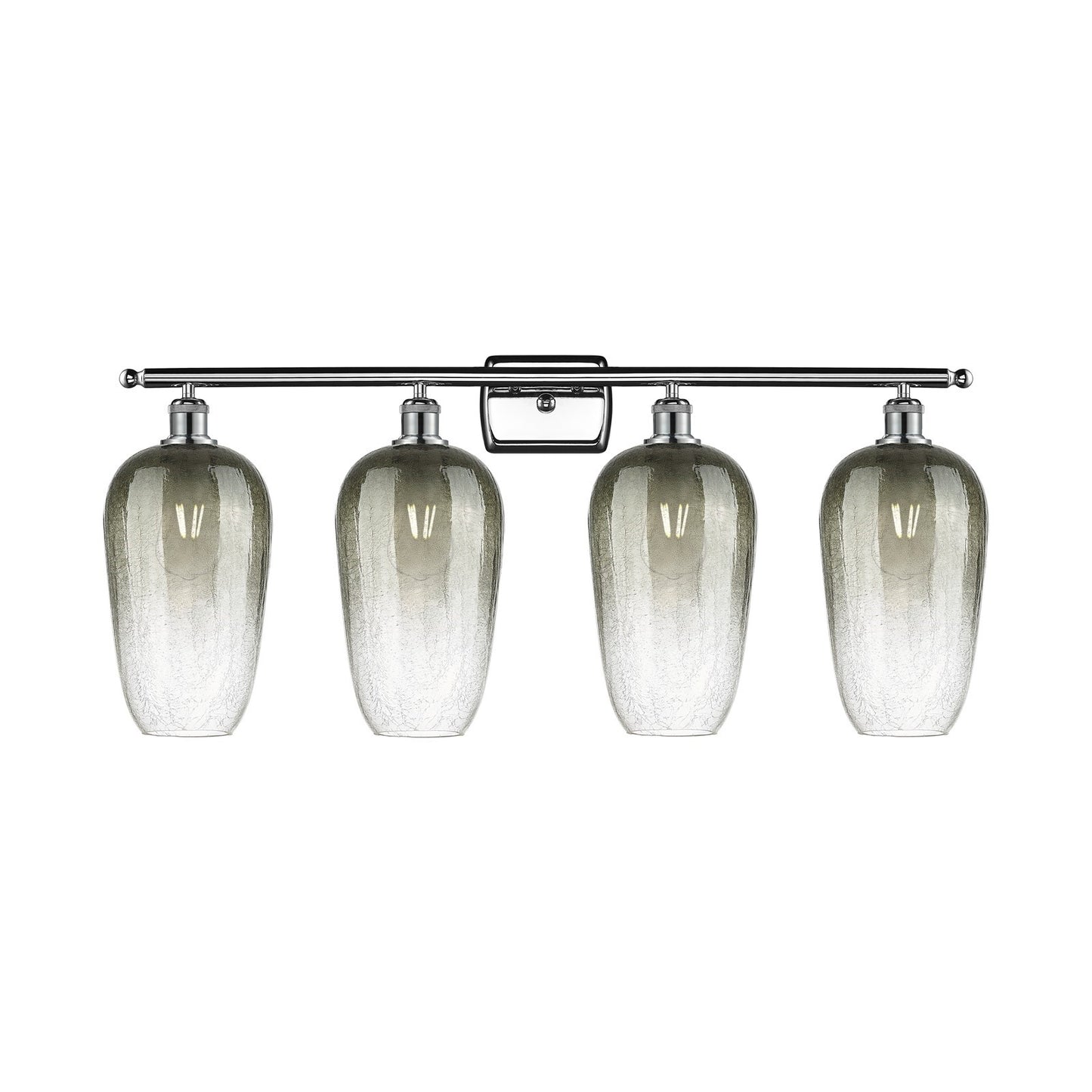 Innovations Brookhaven Flute 37in 4-Light Bath Vanity Light | Industrial Modern Polished Chrome and Slate Glass | Damp-Rated | Model 516-4W-PC-G484-7SL