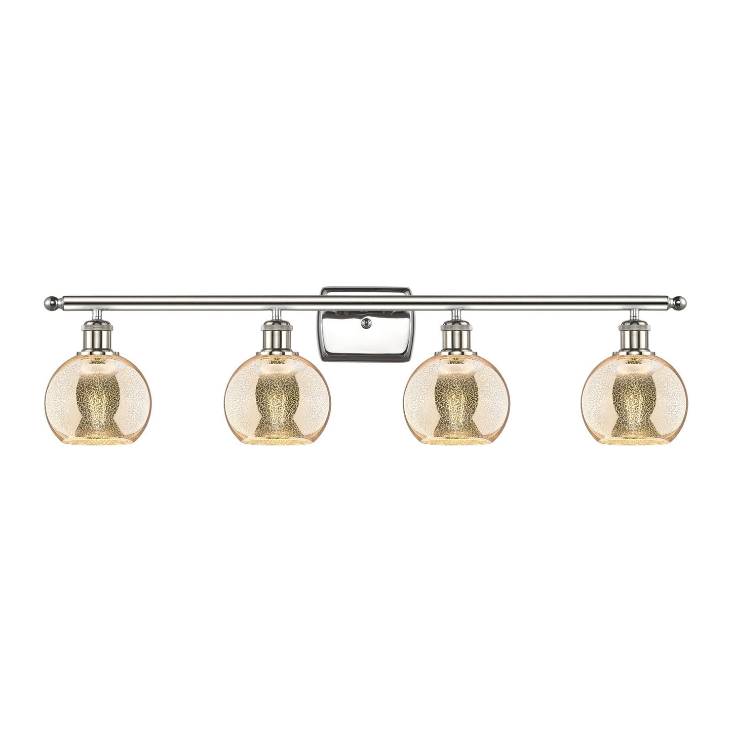 Innovations Athens 36in 4-Light Bath Vanity | Industrial Polished Nickel and Mercury Glass | Bathroom Vanity Light | 35.88 x 7.06 | Model 516-4W-PN-G128-6