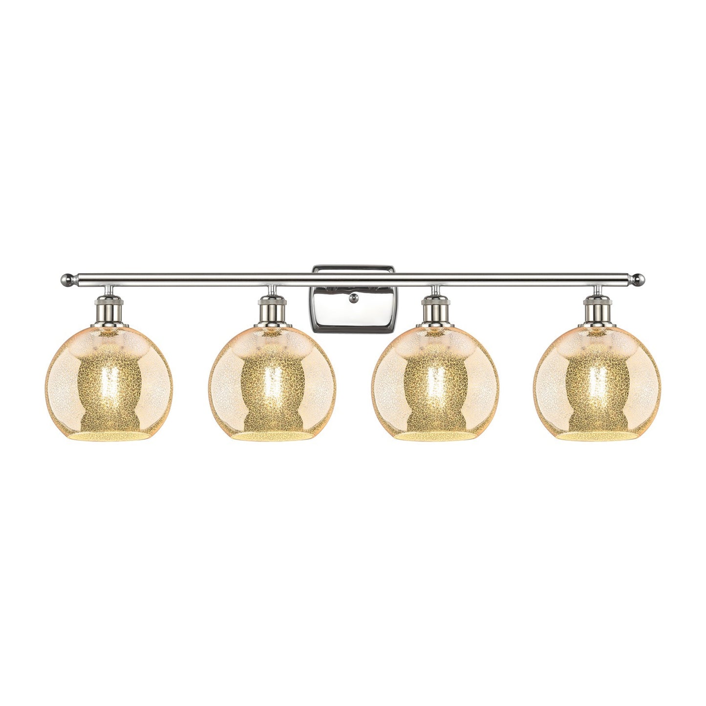 Innovations Athens 38in 4-Light Bath Vanity Light | Industrial Polished Nickel and Mercury Glass | Bathroom Vanity | 38 x 8.12 x | Model 516-4W-PN-G128-8