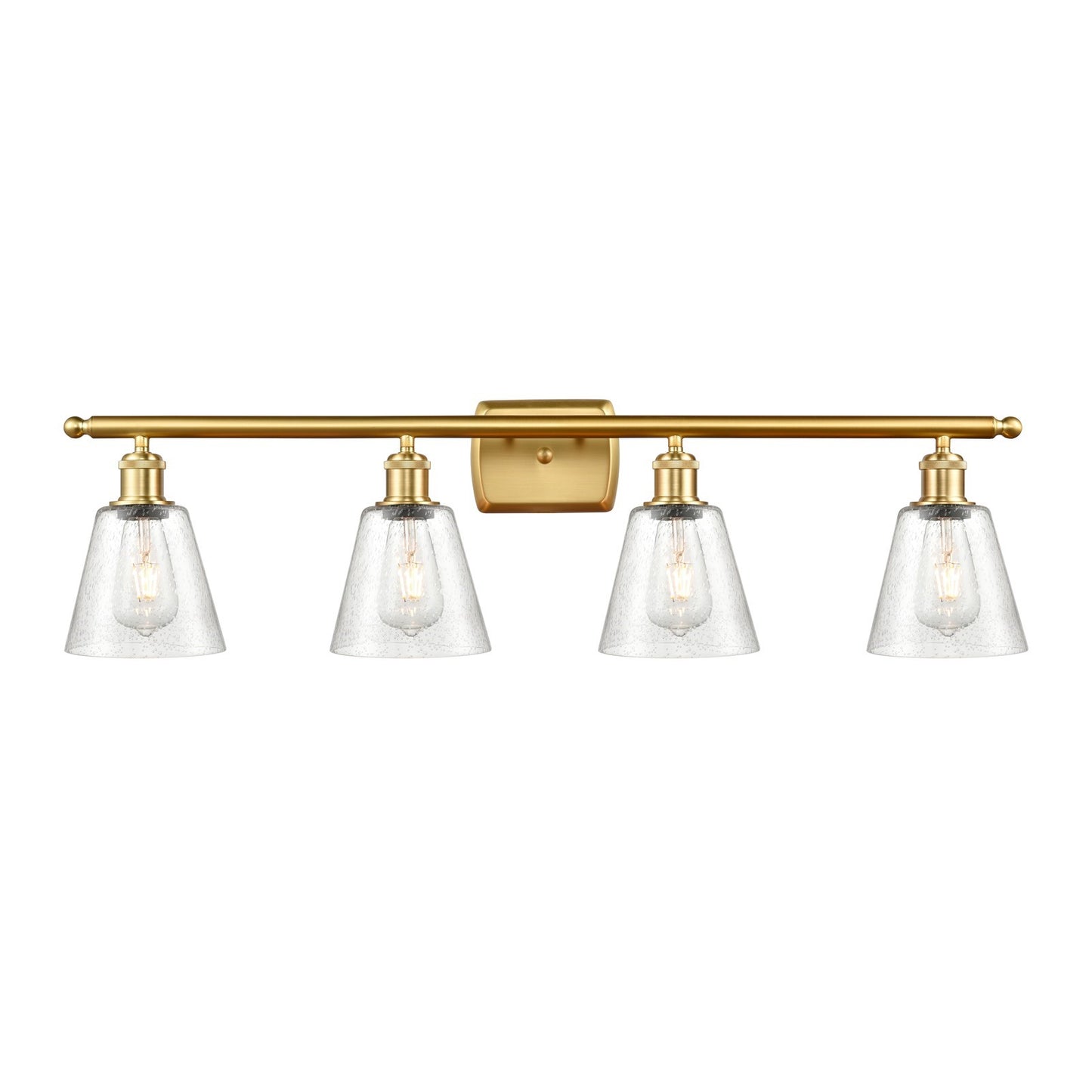 Innovations Caton 36in 4-Light Bath Vanity Light | Art Nouveau Satin Gold Steel and Frosted Glass | Bathroom Vanity | 36 x 9.5 x | Model 516-4W-SG-G454