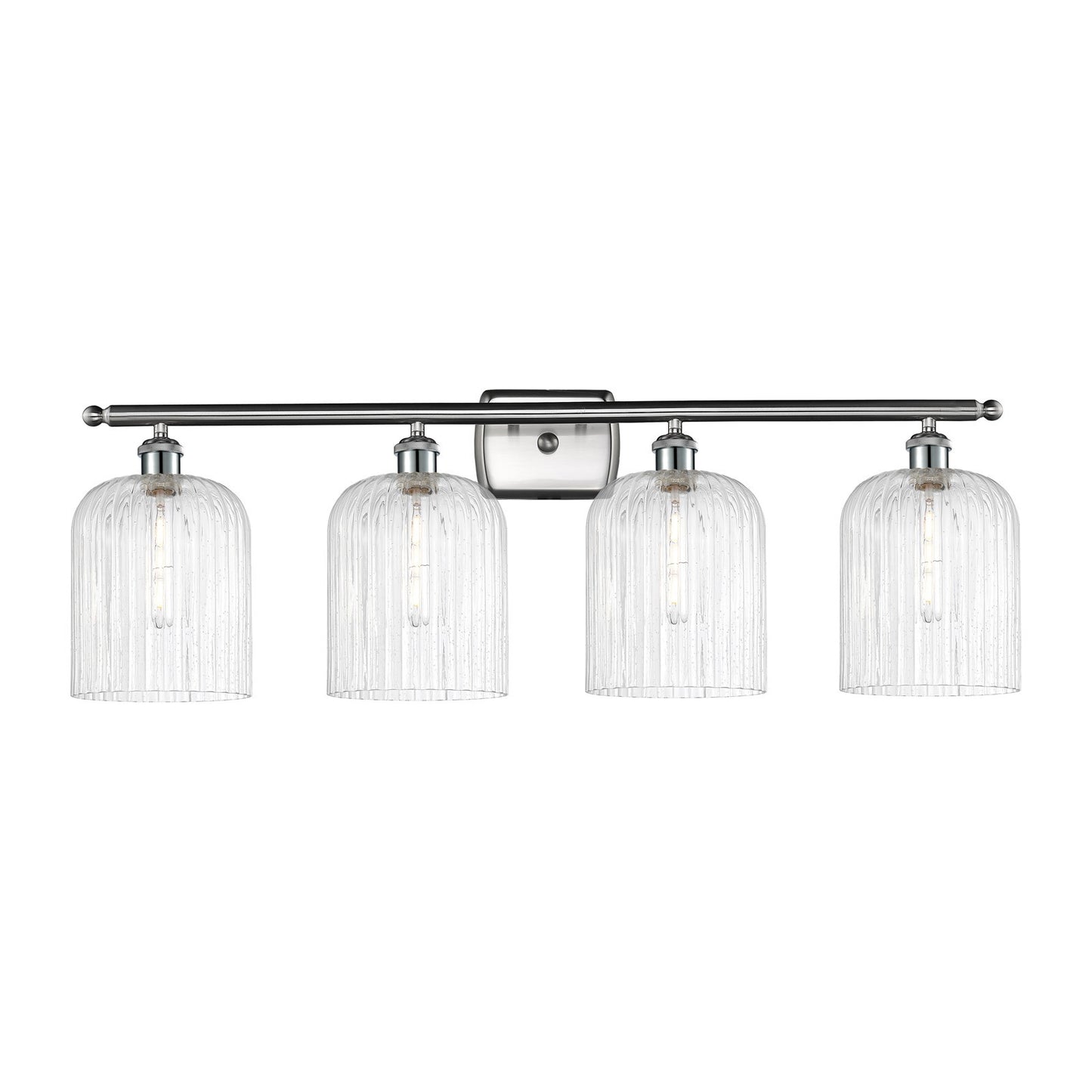 Innovations Bridal Veil 35in 4-Light Bath Vanity Light | Industrial Art Nouveau Brushed Satin Nickel and Seedy Glass | Model 516-4W-SN-G559-8SDY