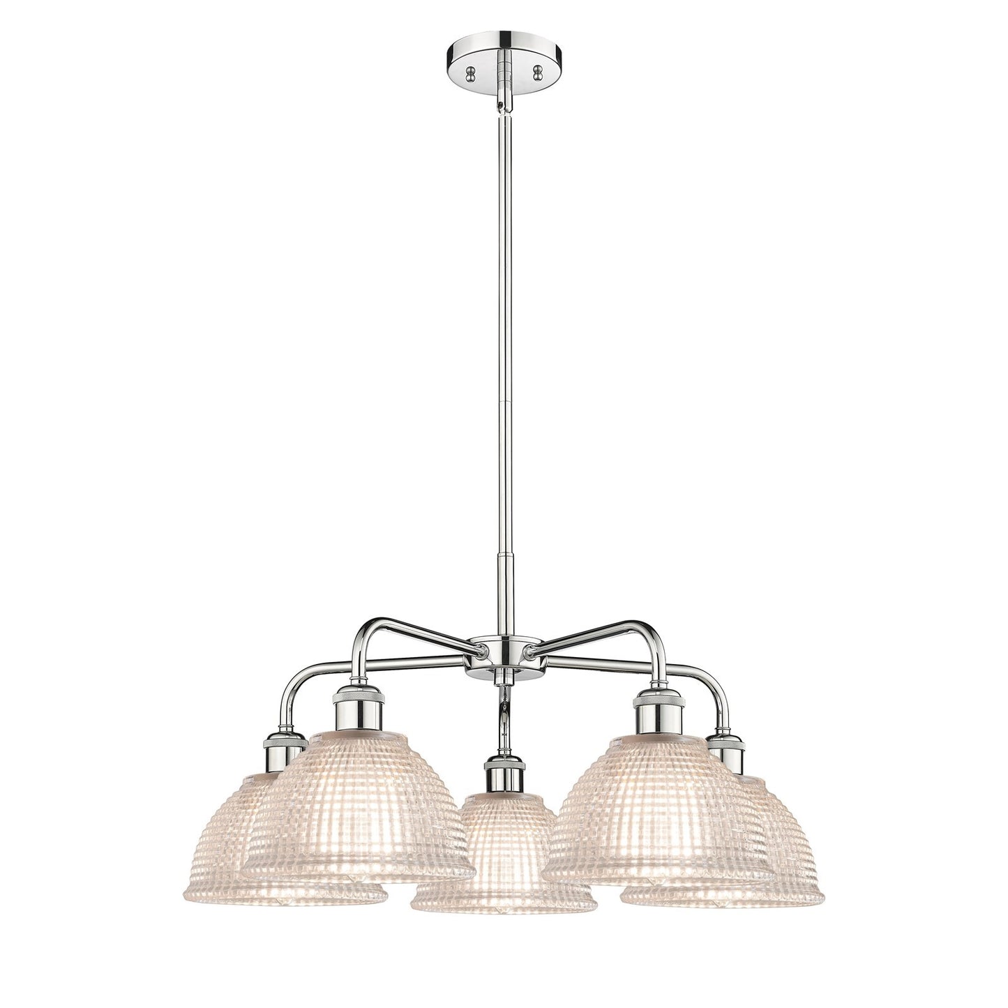Innovations Arietta 26in 5-Light Chandelier | Industrial Polished Chrome Steel and Clear Glass | Dining Room & Living Room | 26 x | Model 516-5CR-PC-G422