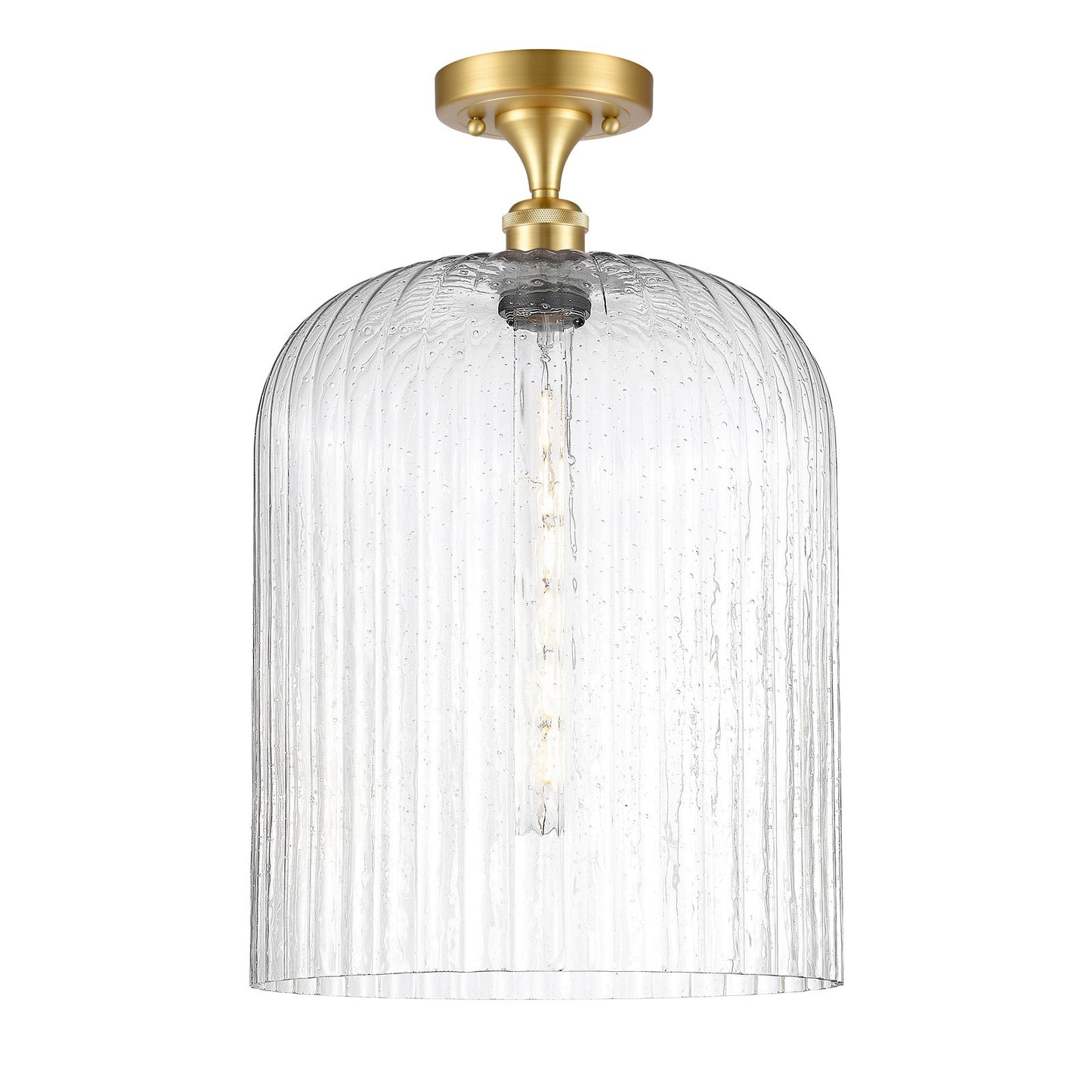 Innovations Bridal Veil 5in 1-Light Semi-Flush Mount | Art Nouveau Satin Gold Steel and Seedy Glass | Entryway & Hallway | 5 | Model 616-1F-SG-G559-12SDY