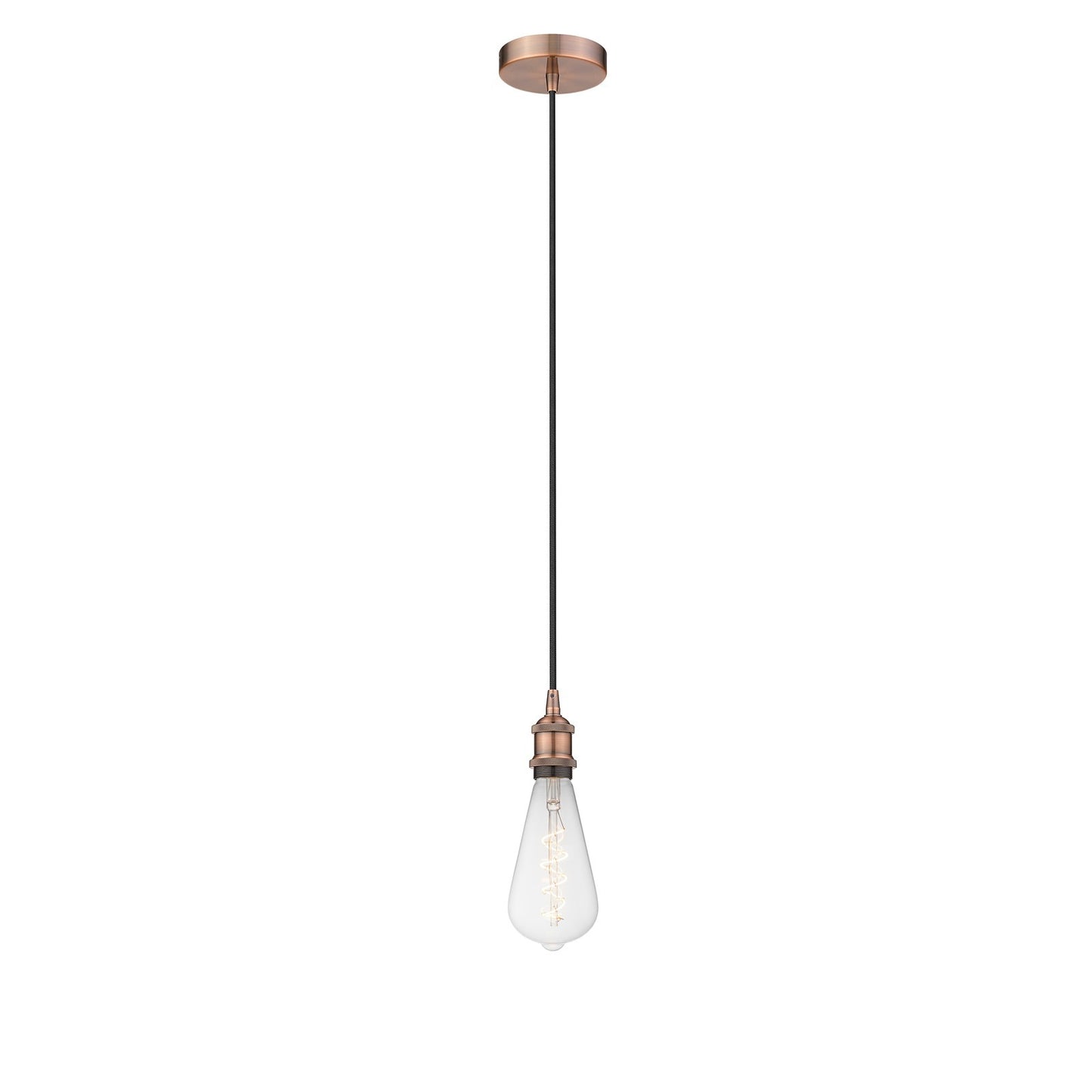 Innovations Edison 1-Light Mini Pendant | Industrial Farmhouse Antique Copper Steel and Antique Copper Metal | Kitchen Island & | Model 616-1P-AC-BB95LED