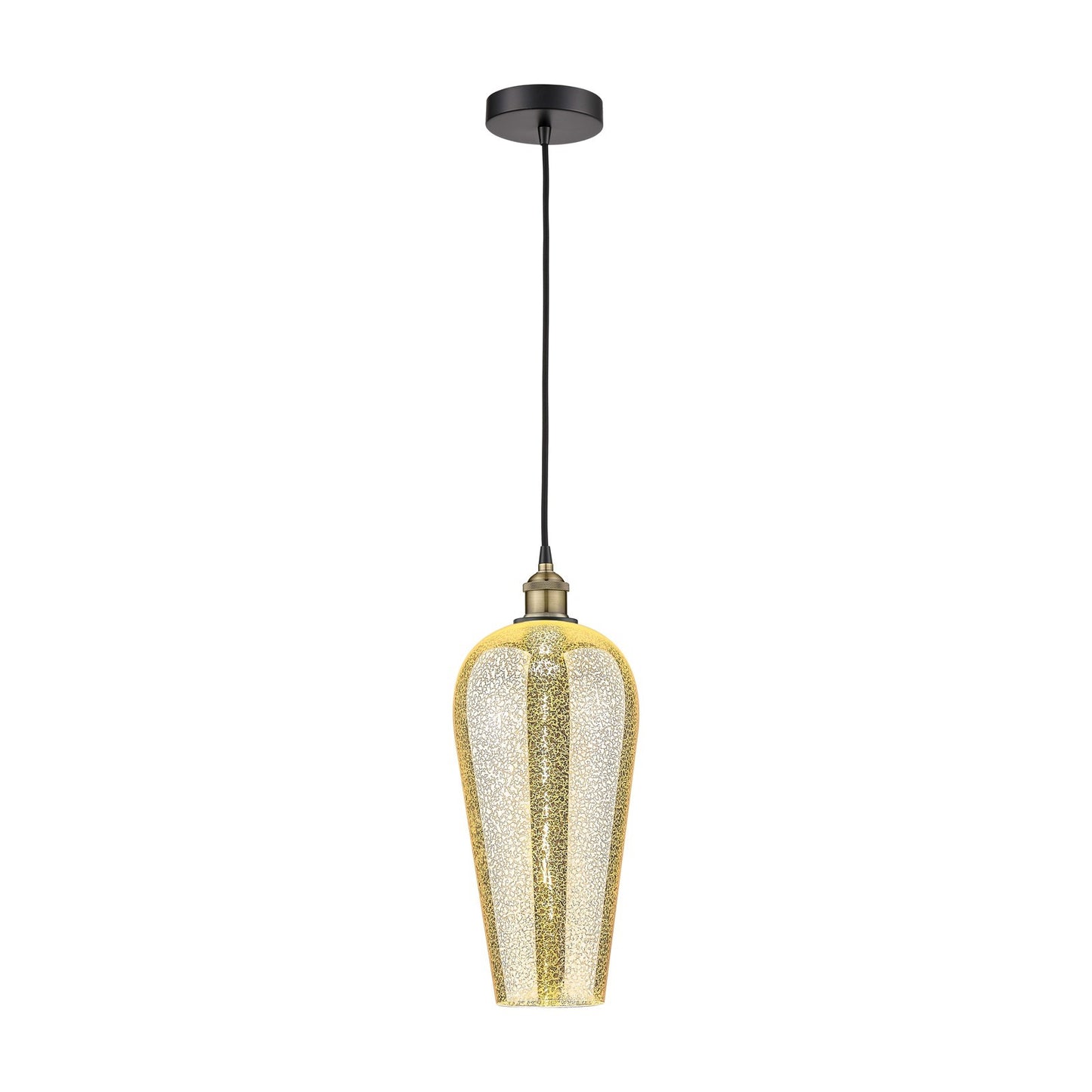 Innovations Chelsea 8in 1-Light Mini Pendant | Industrial Black Antique Brass Steel and Mercury Glass | Kitchen Island & | Model 616-1P-BAB-G456-8ME