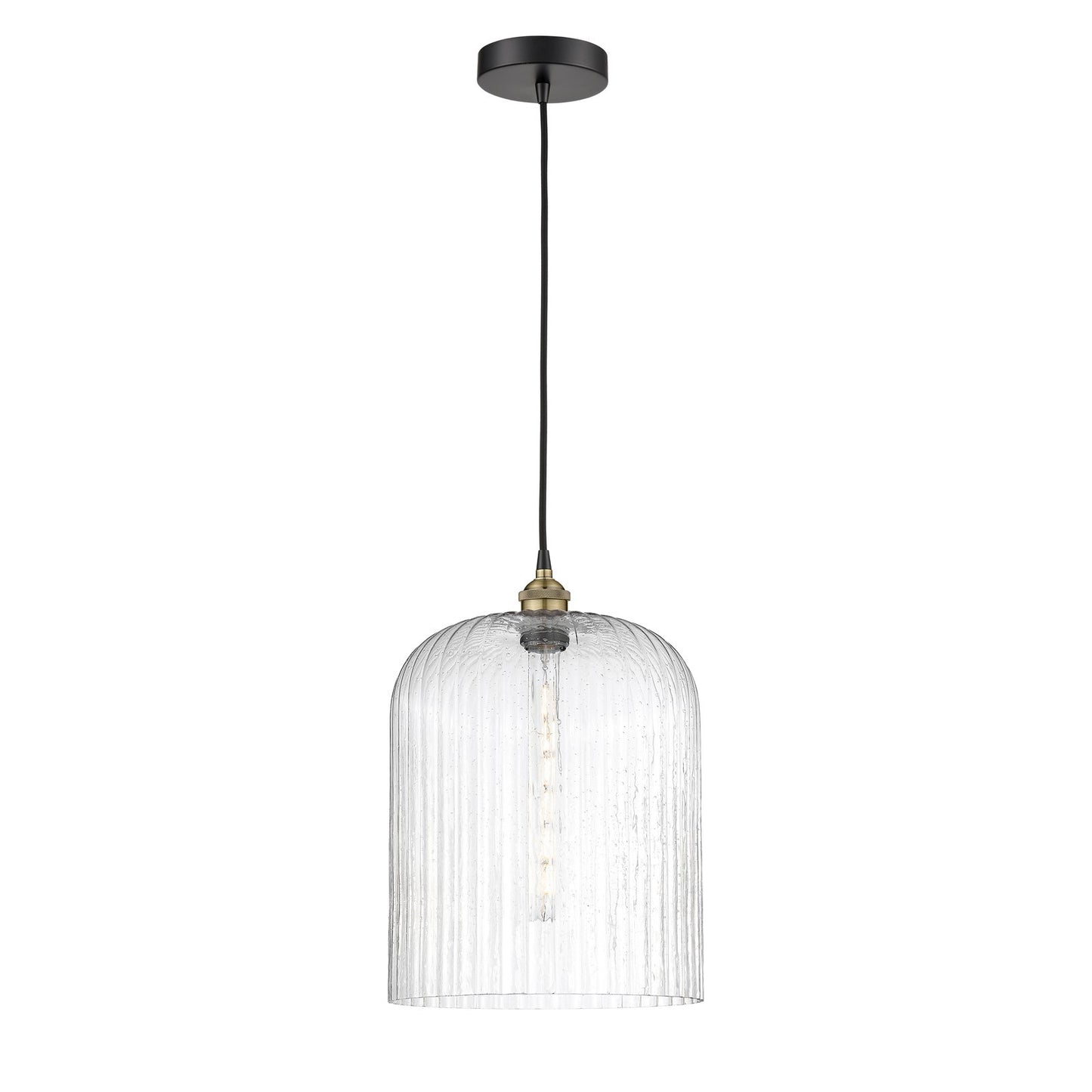 Innovations Bridal Veil 5in 1-Light Mini Pendant | Industrial Black Antique Brass and Seedy Glass | Kitchen Island & Dining | Model 616-1P-BAB-G559-12SDY