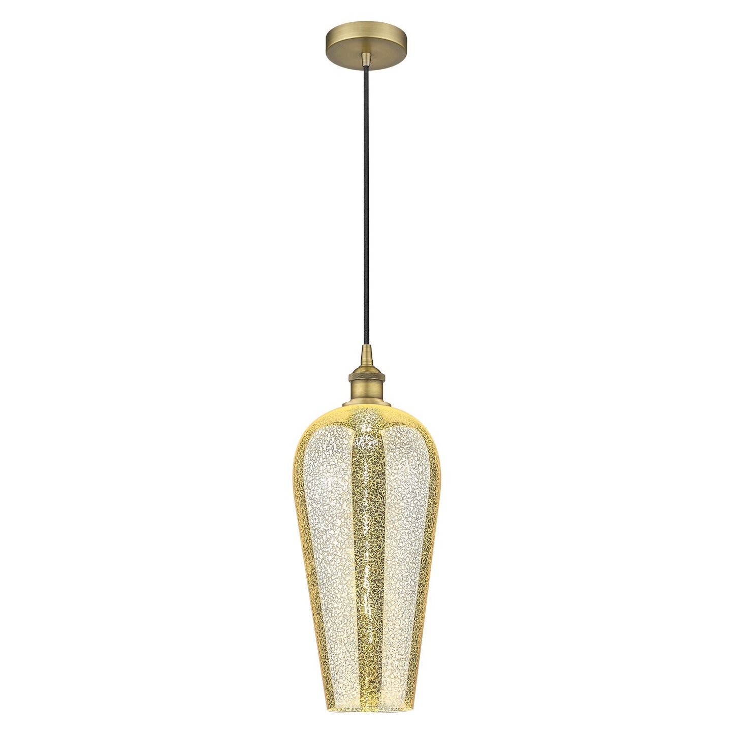 Innovations Chelsea 8in 1-Light Mini Pendant | Industrial Brushed Brass Steel and Mercury Glass | Kitchen Island & Dining Room | Model 616-1P-BB-G456-8ME