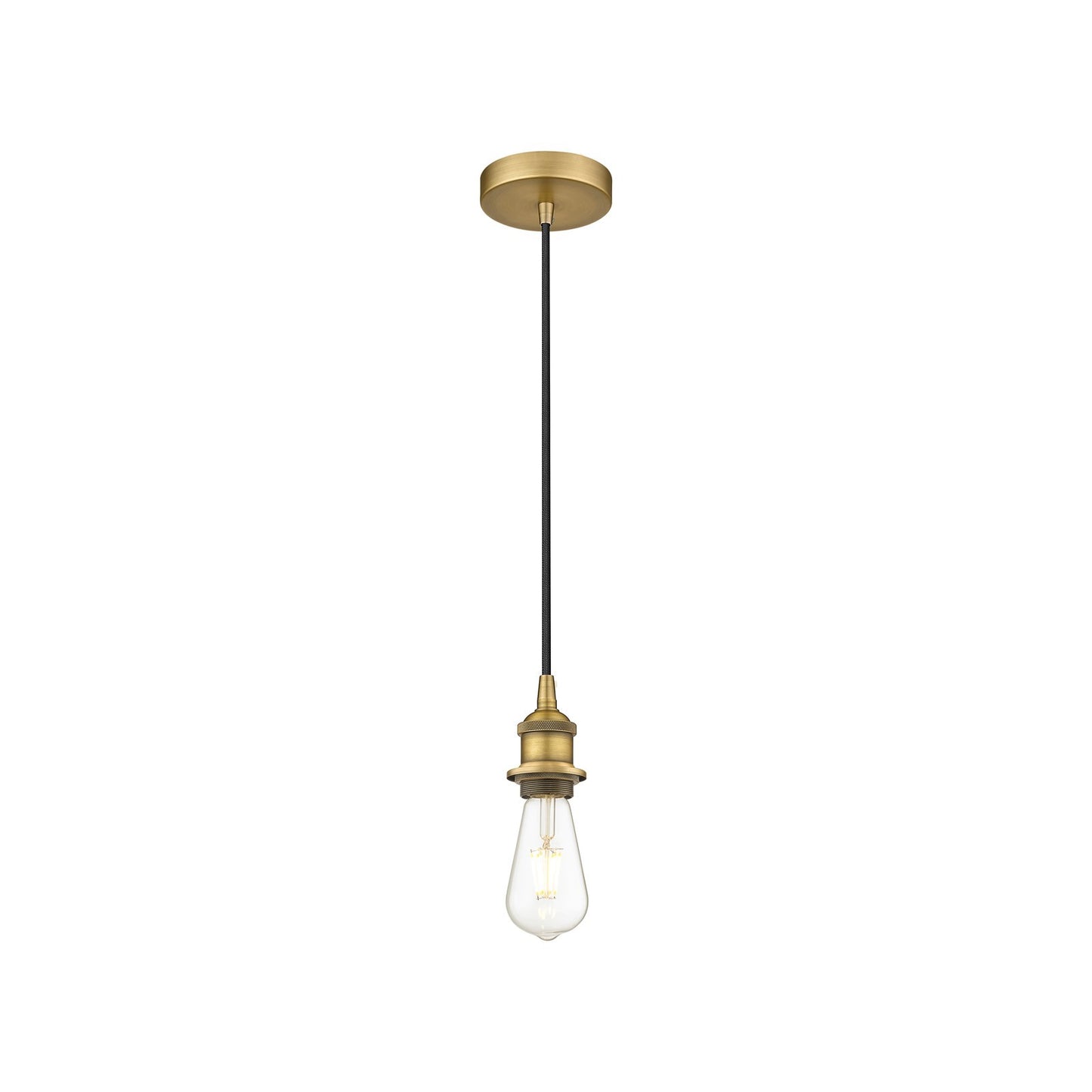 Innovations Edison 1-Light Mini Pendant | Industrial Brushed Brass Steel and Vintage ST64 Bulb | Kitchen Island & Breakfast Nook | Model 616-1P-BB-LED