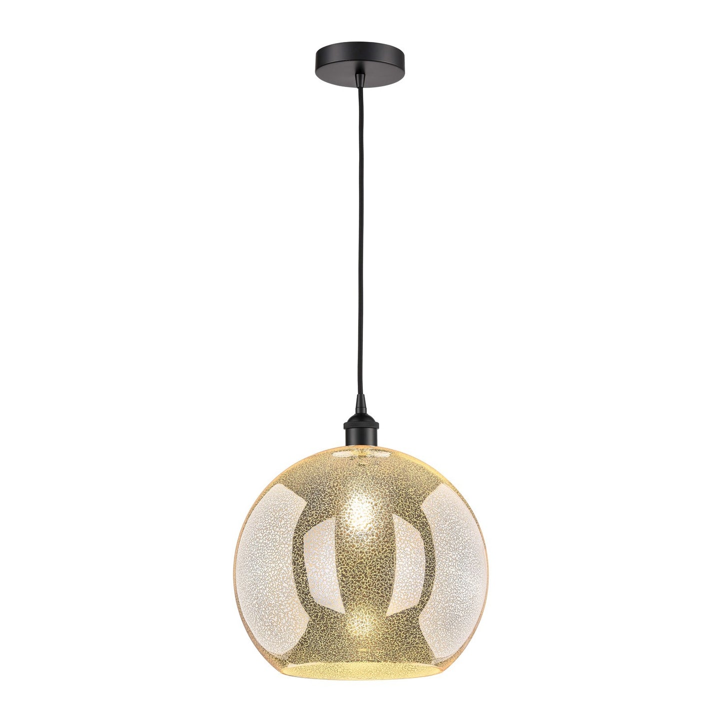 Innovations Athens 14in 1-Light Pendant | Industrial Matte Black Steel and Mercury Glass | Kitchen Island & Dining Room | 13.75 | Model 616-1P-BK-G128-14