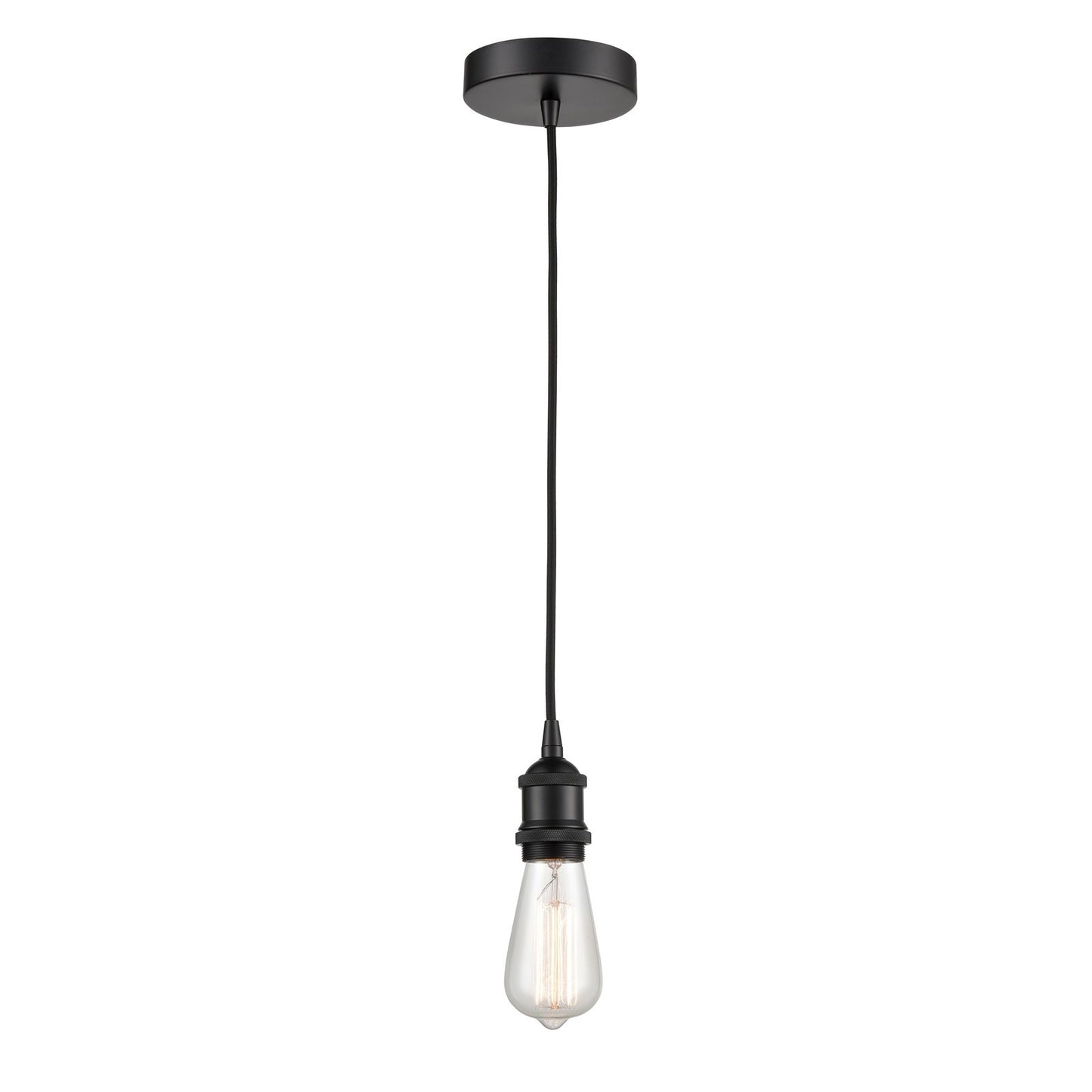 Innovations Lighting Edison 1-Light Mini Pendant | Industrial Matte Black Steel | Kitchen Island & Dining Room | 600 Lumens 2700K | Model 616-1P-BK-LED