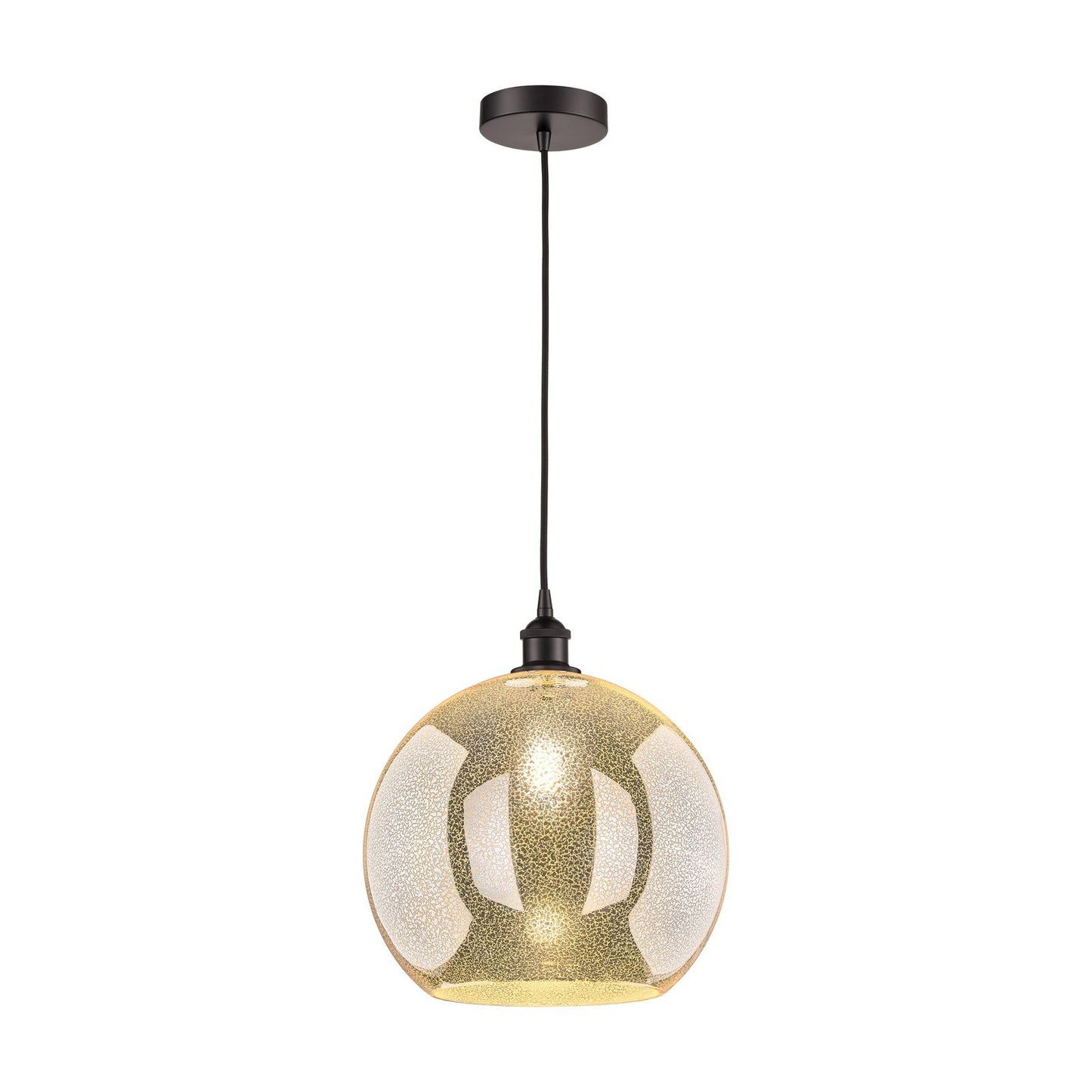 Innovations Athens 14in 1-Light Pendant | Industrial Oil Rubbed Bronze Steel and Mercury Glass | Kitchen Island & Dining Room | Model 616-1P-OB-G128-14