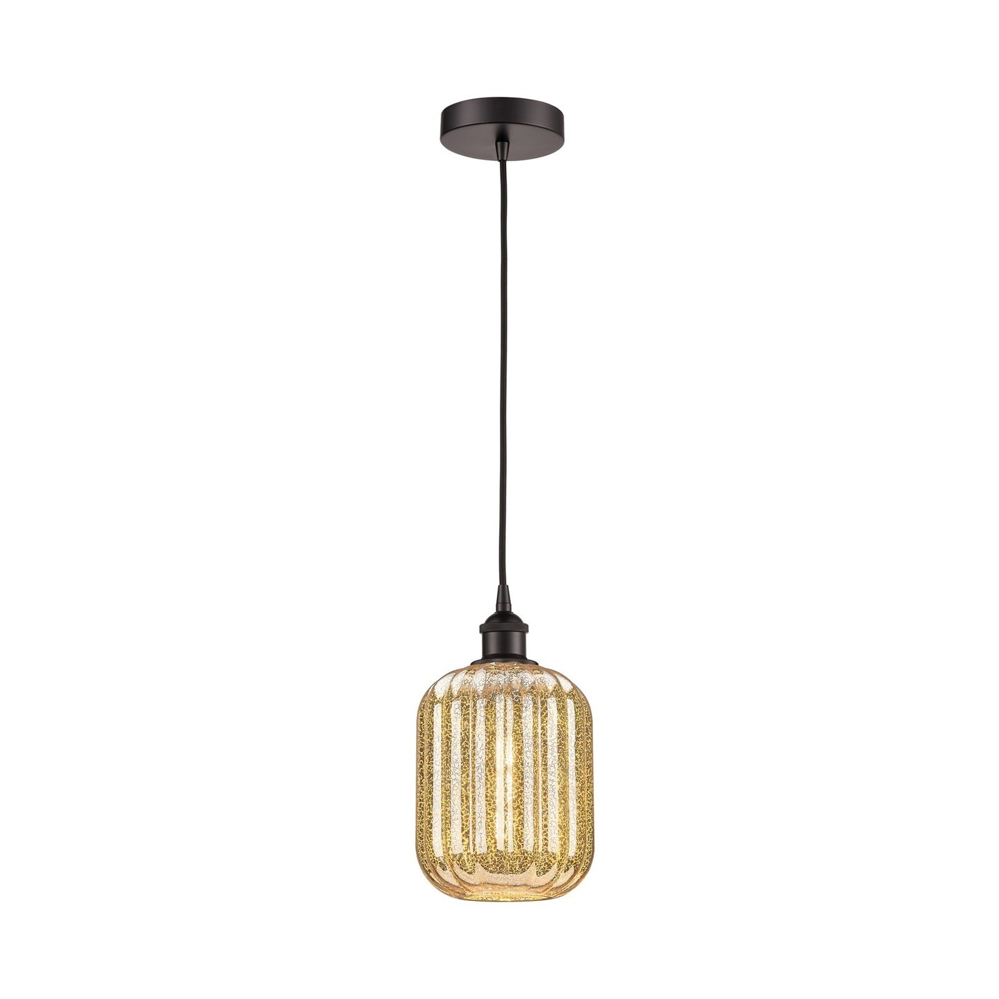 Innovations Preston Cylinder 7in 1-Light Mini Pendant | Industrial Oil Rubbed Bronze Steel and Mercury Glass | Kitchen Island & | Model 616-1P-OB-G460-7ME