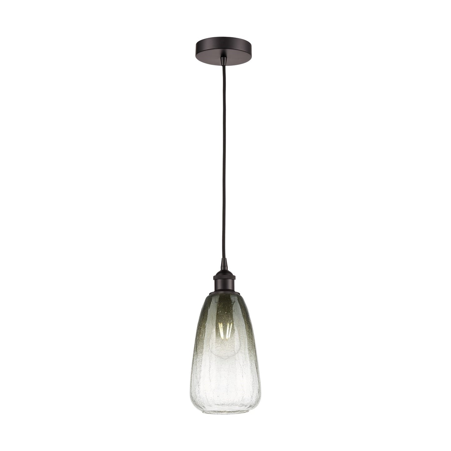Innovations Brookhaven Almond 6in 1-Light Mini Pendant | Industrial Oil Rubbed Bronze Steel and Slate Glass | Kitchen Island & | Model 616-1P-OB-G480-6SL