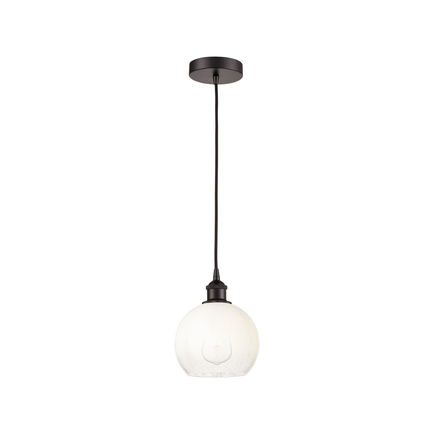 Innovations Brookhaven Globe 8in 1-Light Mini Pendant | Industrial Oil Rubbed Bronze Steel and Opal Glass | Kitchen Island & | Model 616-1P-OB-G483-8OP