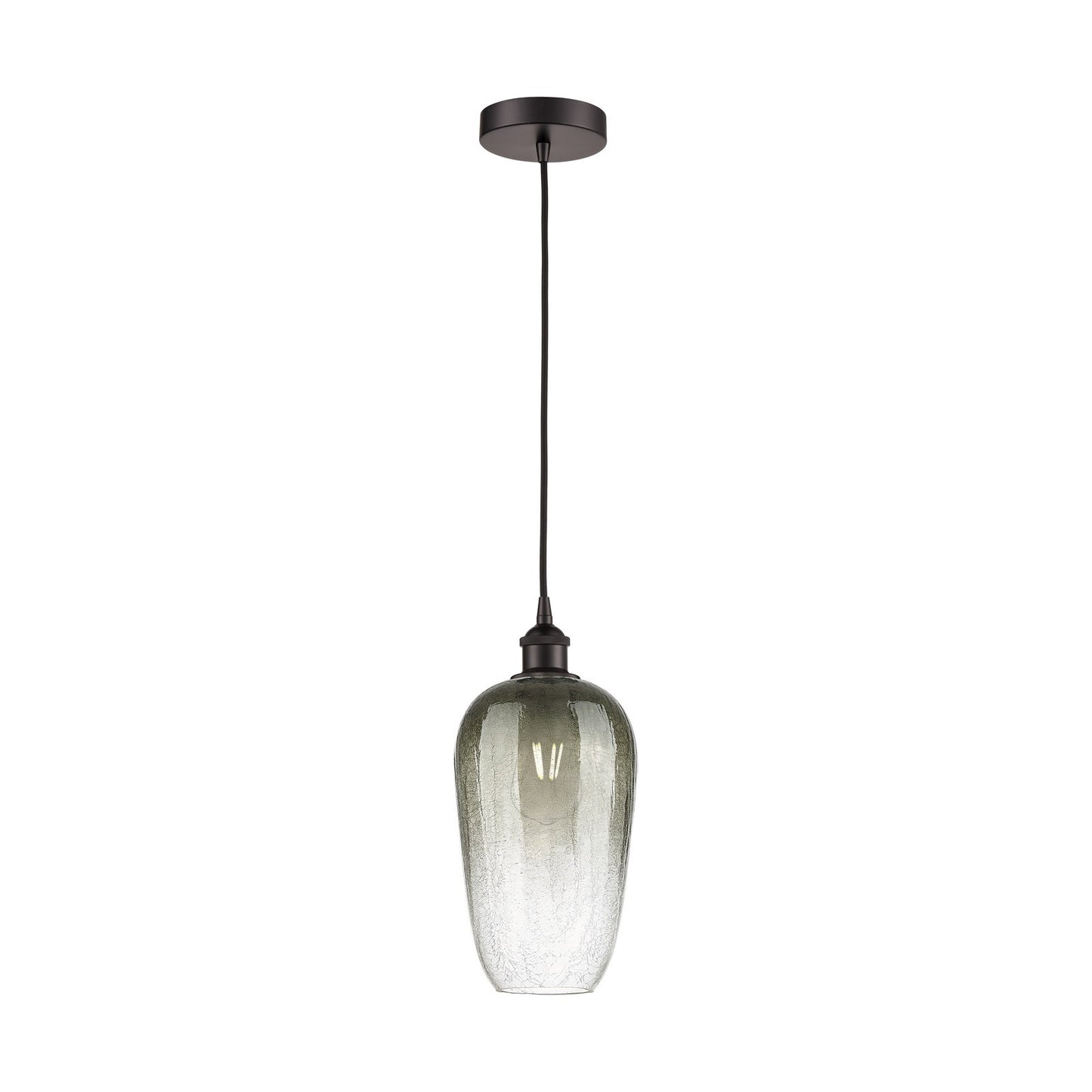 Innovations Brookhaven Flute 7in 1-Light Mini Pendant | Industrial Oil Rubbed Bronze Steel and Slate Glass | Kitchen Island & | Model 616-1P-OB-G484-7SL
