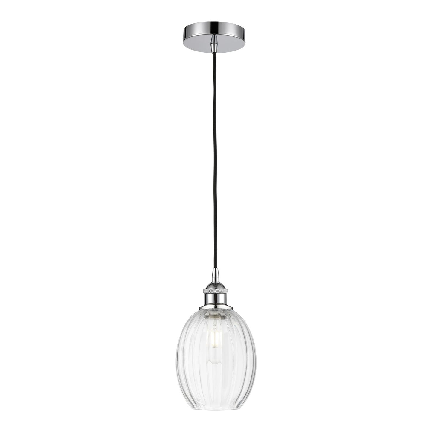 Innovations Preston Bulb 6.25in 1-Light Mini Pendant | Industrial Polished Chrome Steel and Clear Glass | Kitchen Island & | Model 616-1P-PC-G459-6CL