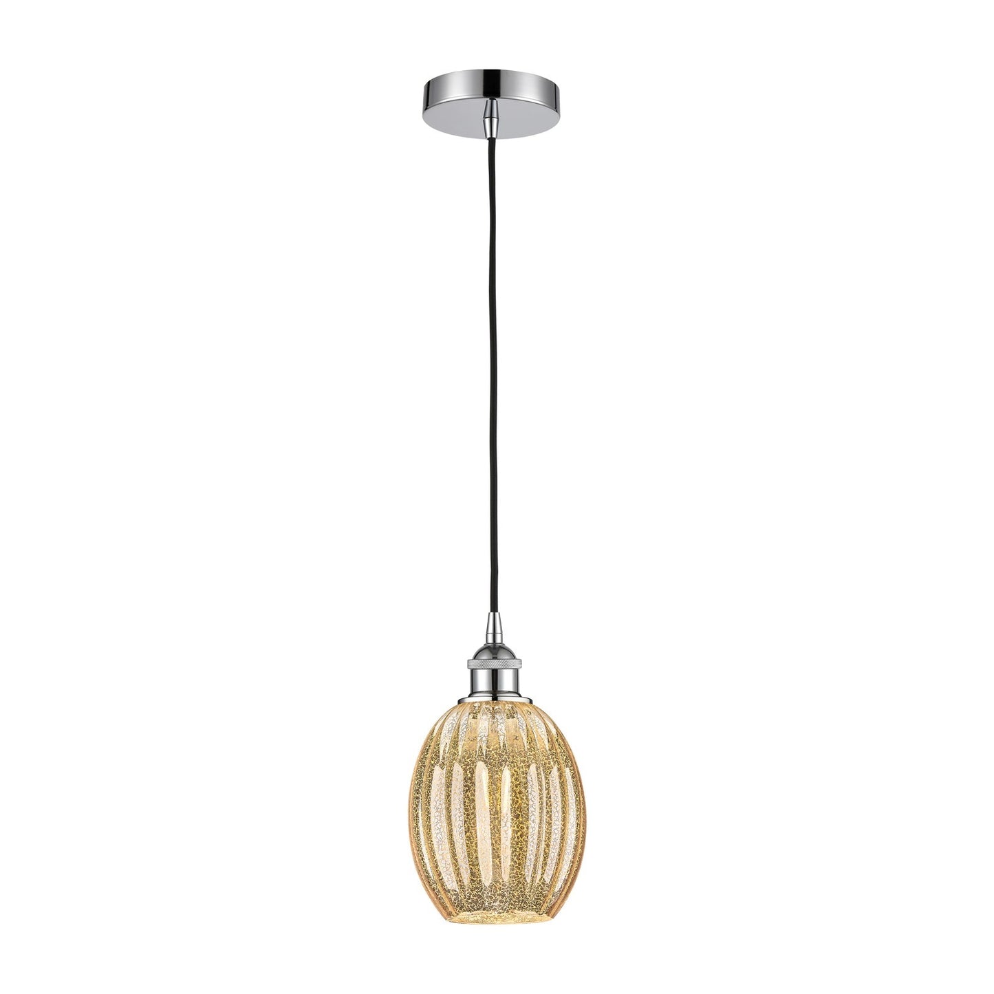 Innovations Preston Bulb 6.25in 1-Light Mini Pendant | Industrial Polished Chrome Steel and Mercury Glass | Kitchen Island & | Model 616-1P-PC-G459-6ME