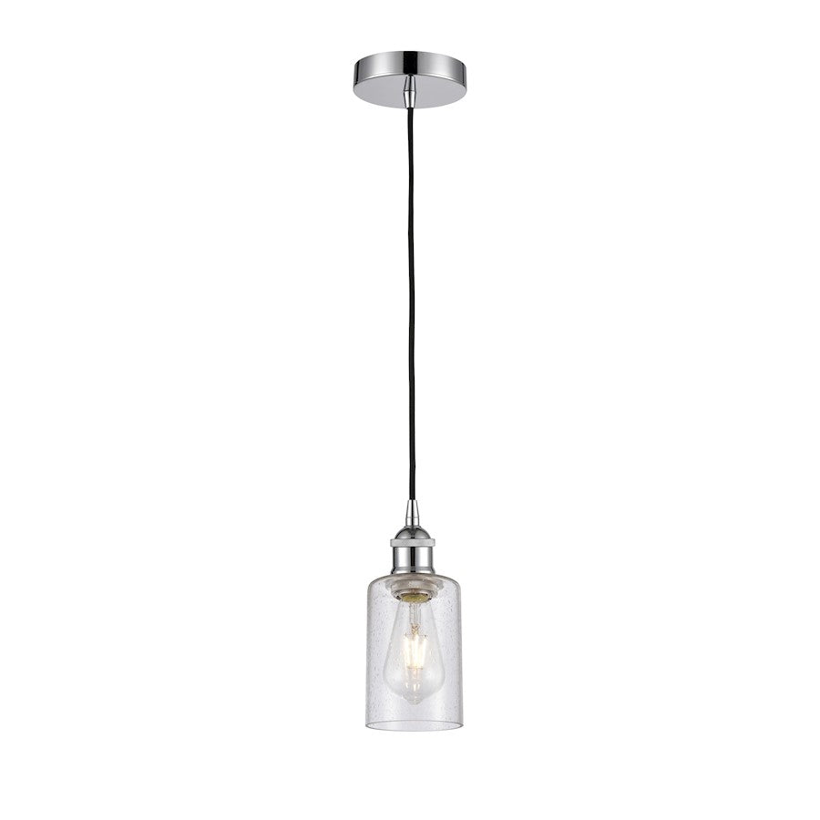 Innovations Clymer 1Lt 4" Cord Mini Pendant, Chrome/Seedy