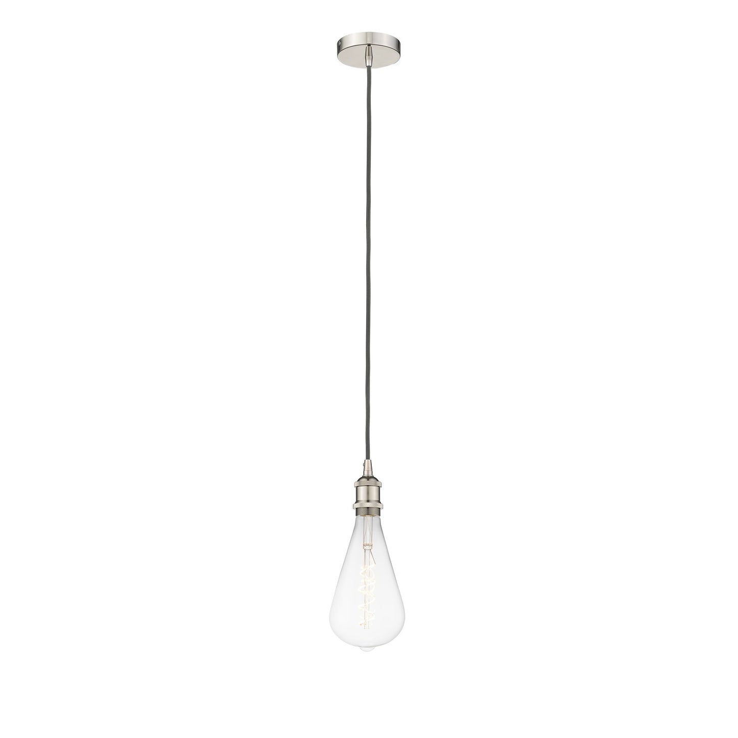 Innovations Edison 6.25in 1-Light Mini Pendant | Industrial Polished Nickel Steel and Polished Nickel Metal Shade | Kitchen | Model 616-1P-PN-BB125LED