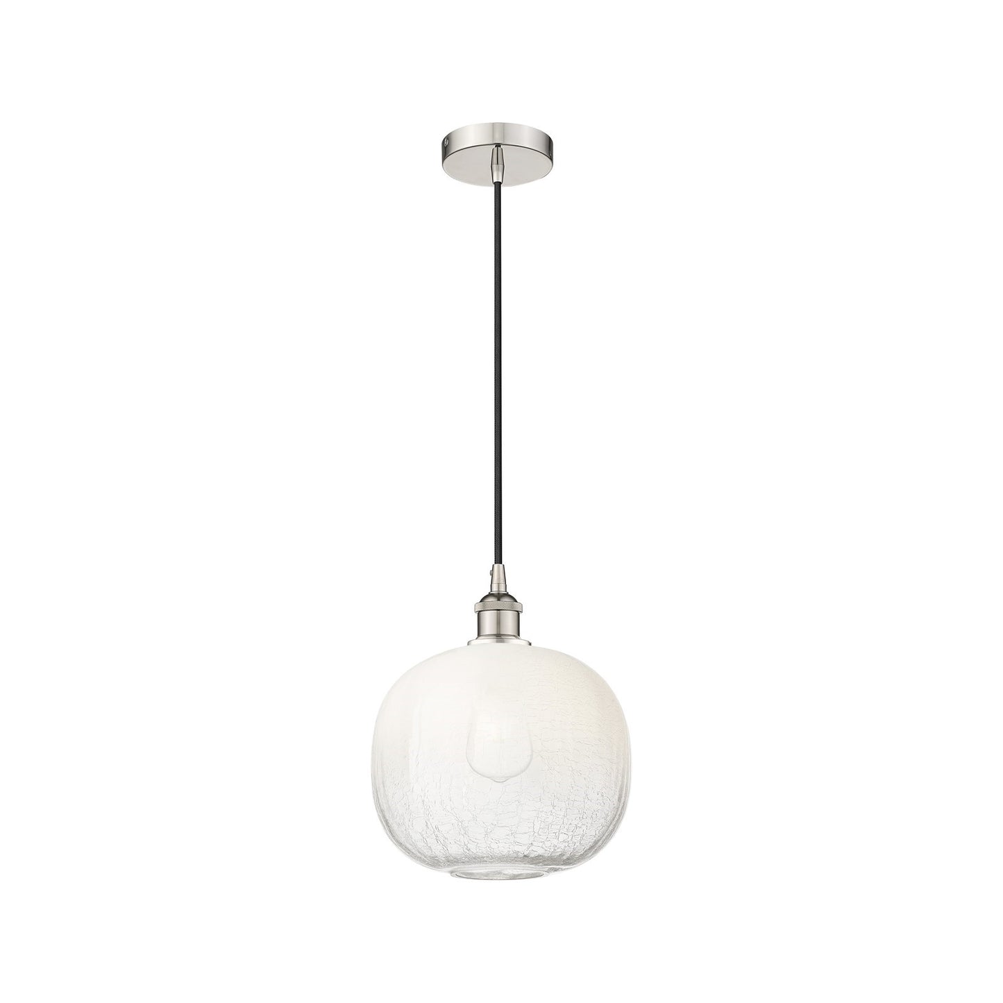 Innovations Brookhaven Sphere 11in 1-Light Mini Pendant | Industrial Polished Nickel and Opal Glass | Kitchen Island & Dining | Model 616-1P-PN-G481-10OP