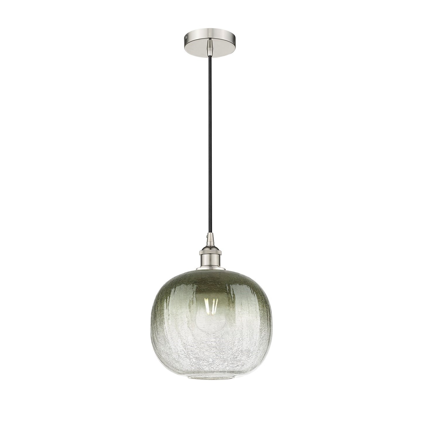 Innovations Brookhaven Sphere 11in 1-Light Mini Pendant | Industrial Polished Nickel and Slate Glass | Kitchen Island & Dining | Model 616-1P-PN-G481-10SL