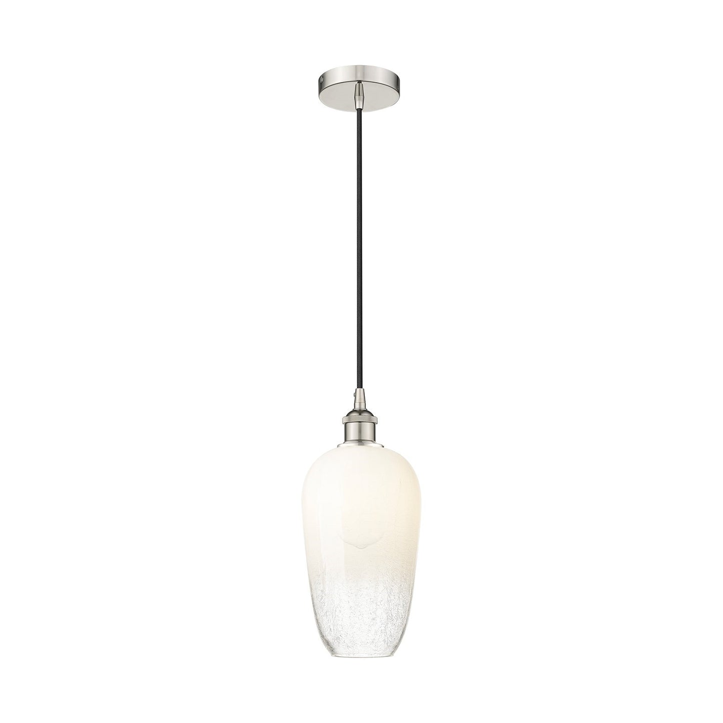 Innovations Brookhaven Flute 7in 1-Light Mini Pendant | Industrial Polished Nickel Steel and Opal Glass | Kitchen Island | 7 x | Model 616-1P-PN-G484-7OP