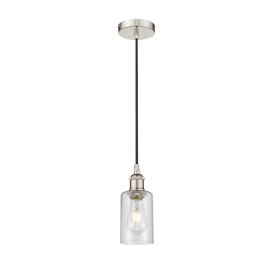 Innovations Clymer 1Lt 4" Cord Mini Pendant, Nickel/Seedy