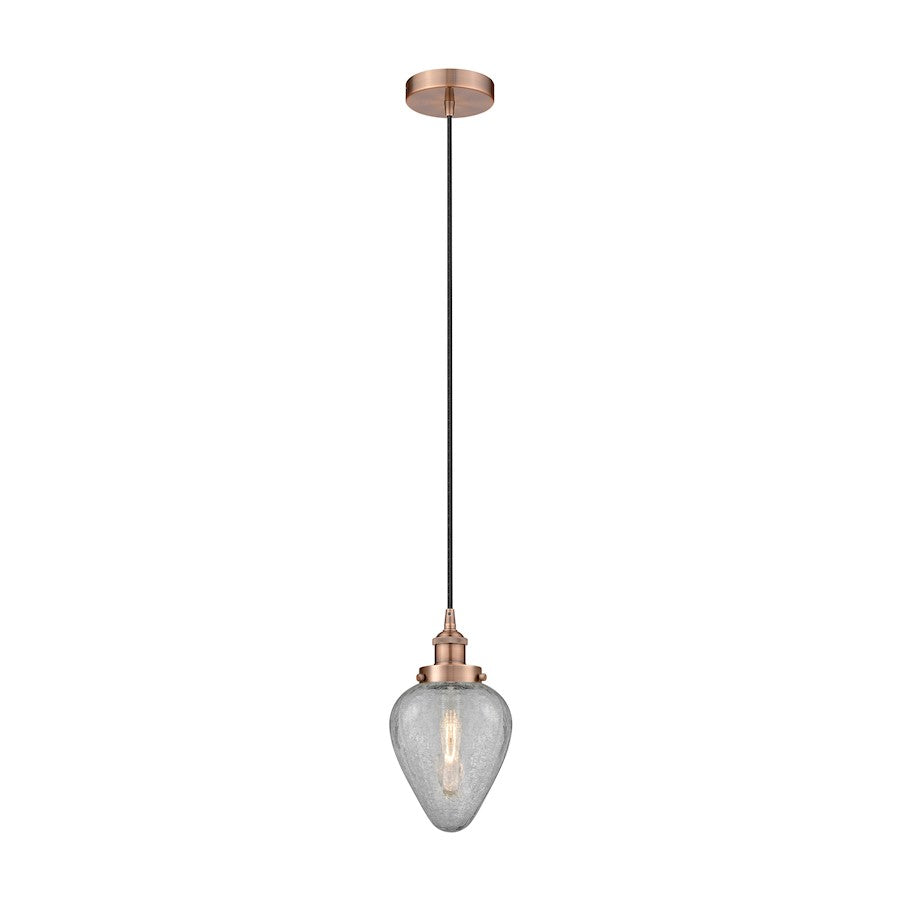 Innovations Geneseo 1Lt 6" Hung Mini Pendant, Copper/Clear