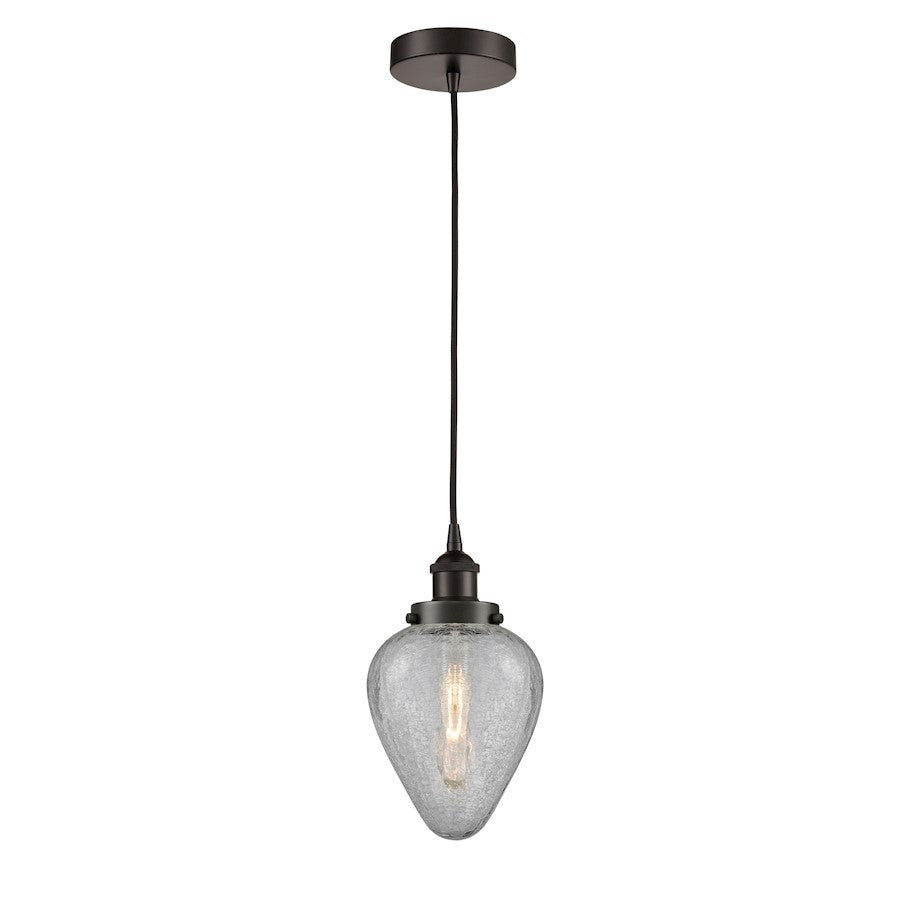 Innovations Geneseo 1Lt 6" Cord Mini Pendant, Bronze/Clear