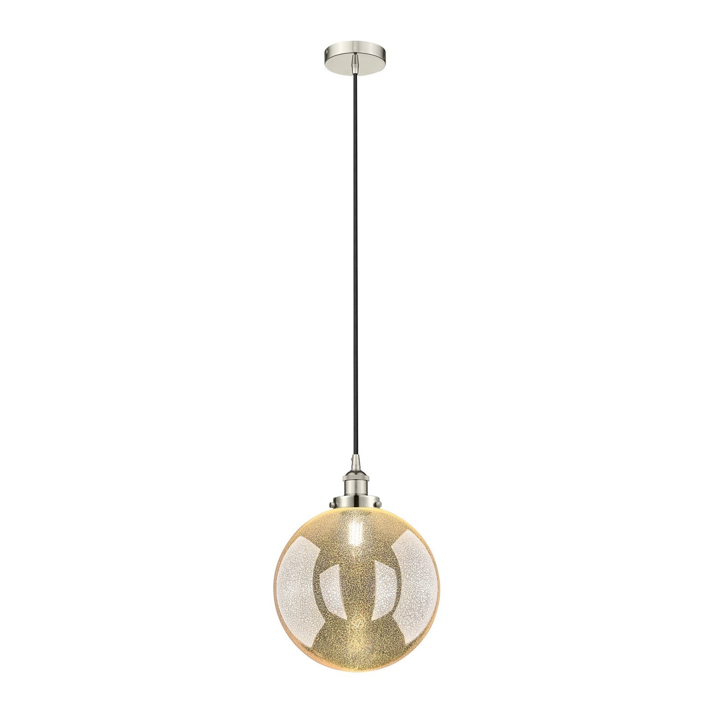 Innovations Beacon 12in 1-Light Mini Pendant | Industrial Polished Nickel and Mercury Seeded Glass | Kitchen Island & Dining | Model 616-1PH-PN-G208-12