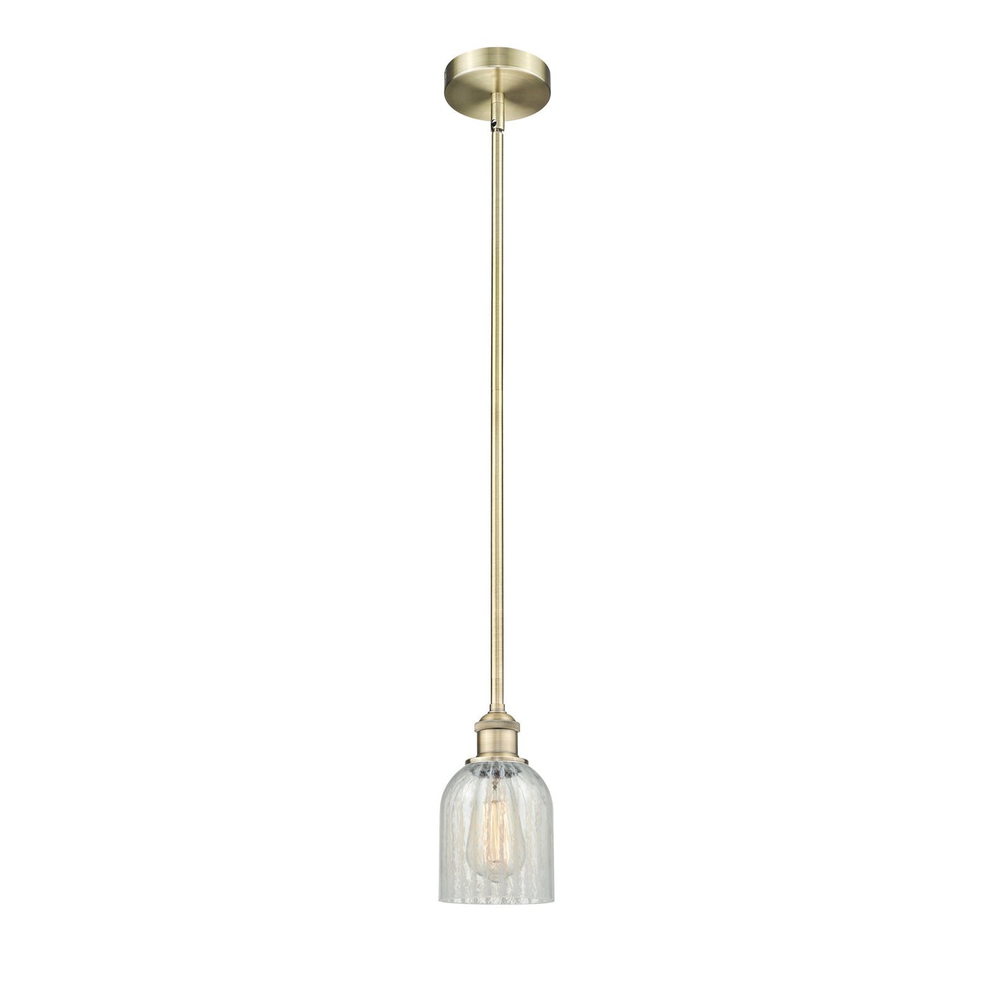 Innovations Caledonia 5in 1-Light Mini Pendant | Industrial Antique Brass Steel and Mouchette Glass | Kitchen Island & Dining | Model 616-1S-AB-G2511-LED