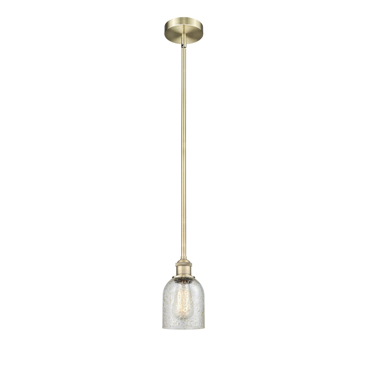 Innovations Caledonia 5in 1-Light Mini Pendant | Industrial Antique Brass Steel and Mica Glass | Kitchen Island & Dining Room | Model 616-1S-AB-G259-LED