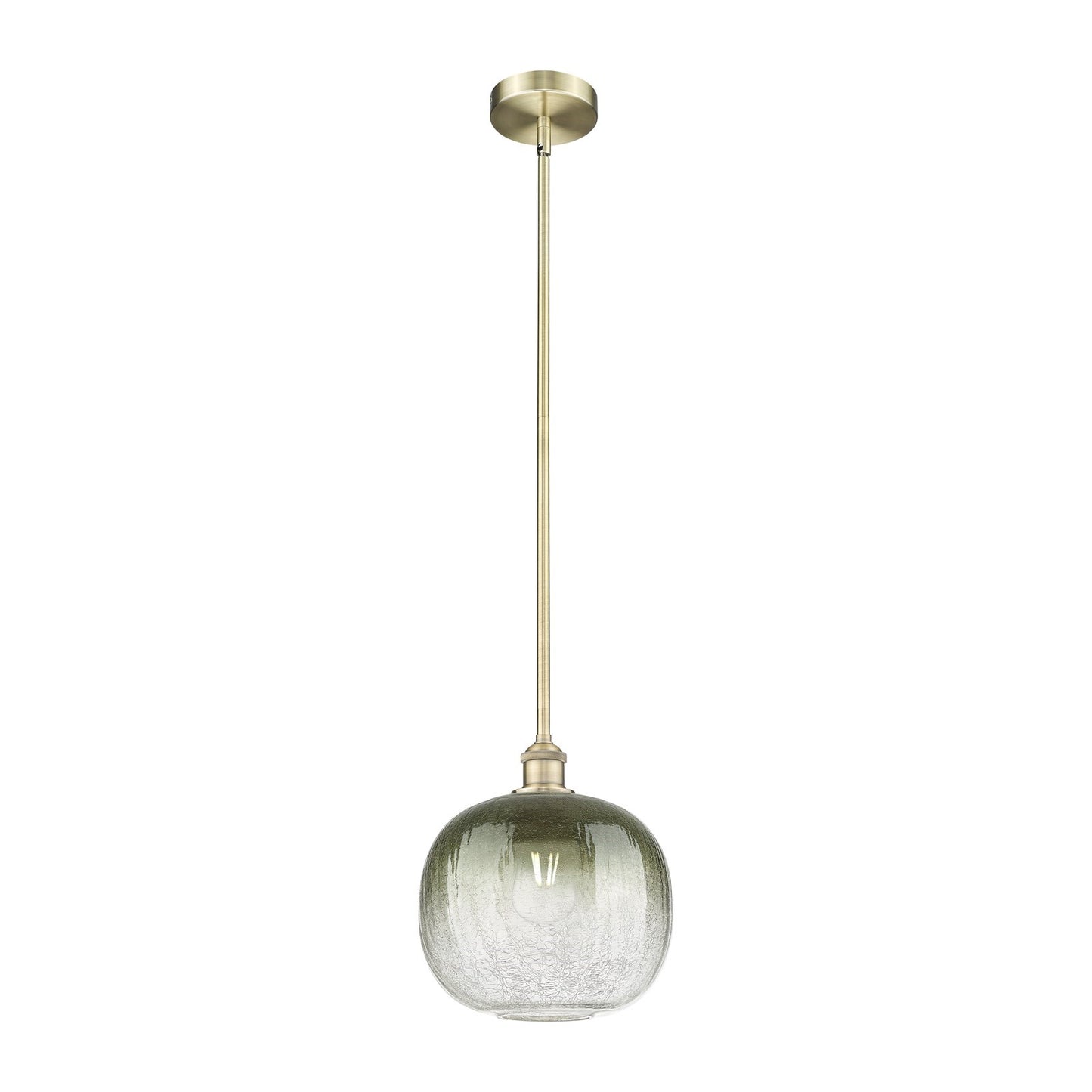 Innovations Brookhaven Sphere 10.5in 1-Light Mini Pendant | Industrial Antique Brass and Slate Glass | Kitchen Island & Dining | Model 616-1S-AB-G481-10SL